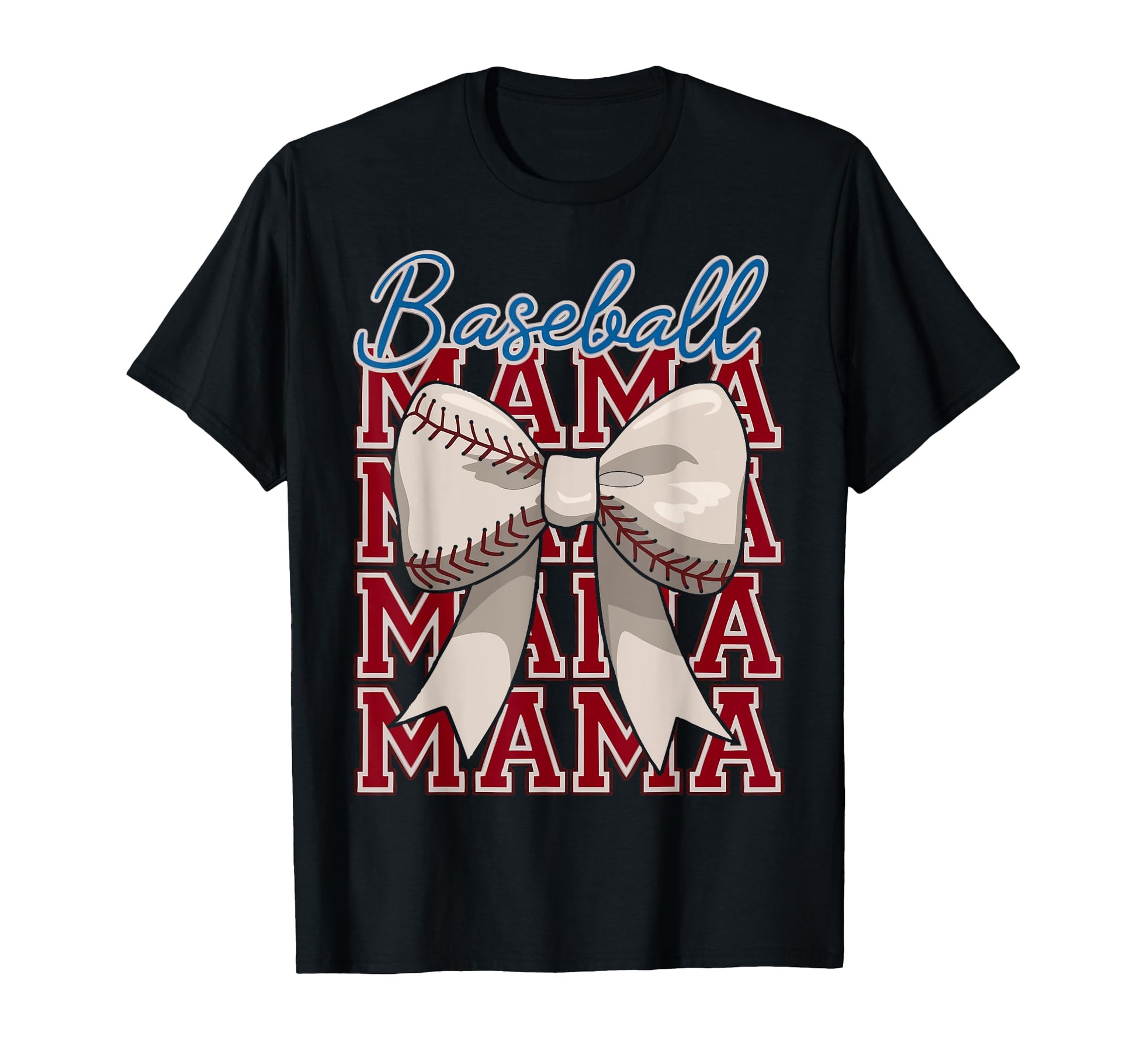 Baseball Mama Coquette Bow Funny Mothers T-Shirt - Custom Art Print Unisex - T-Shirt, Sweatshirt, Hoodie