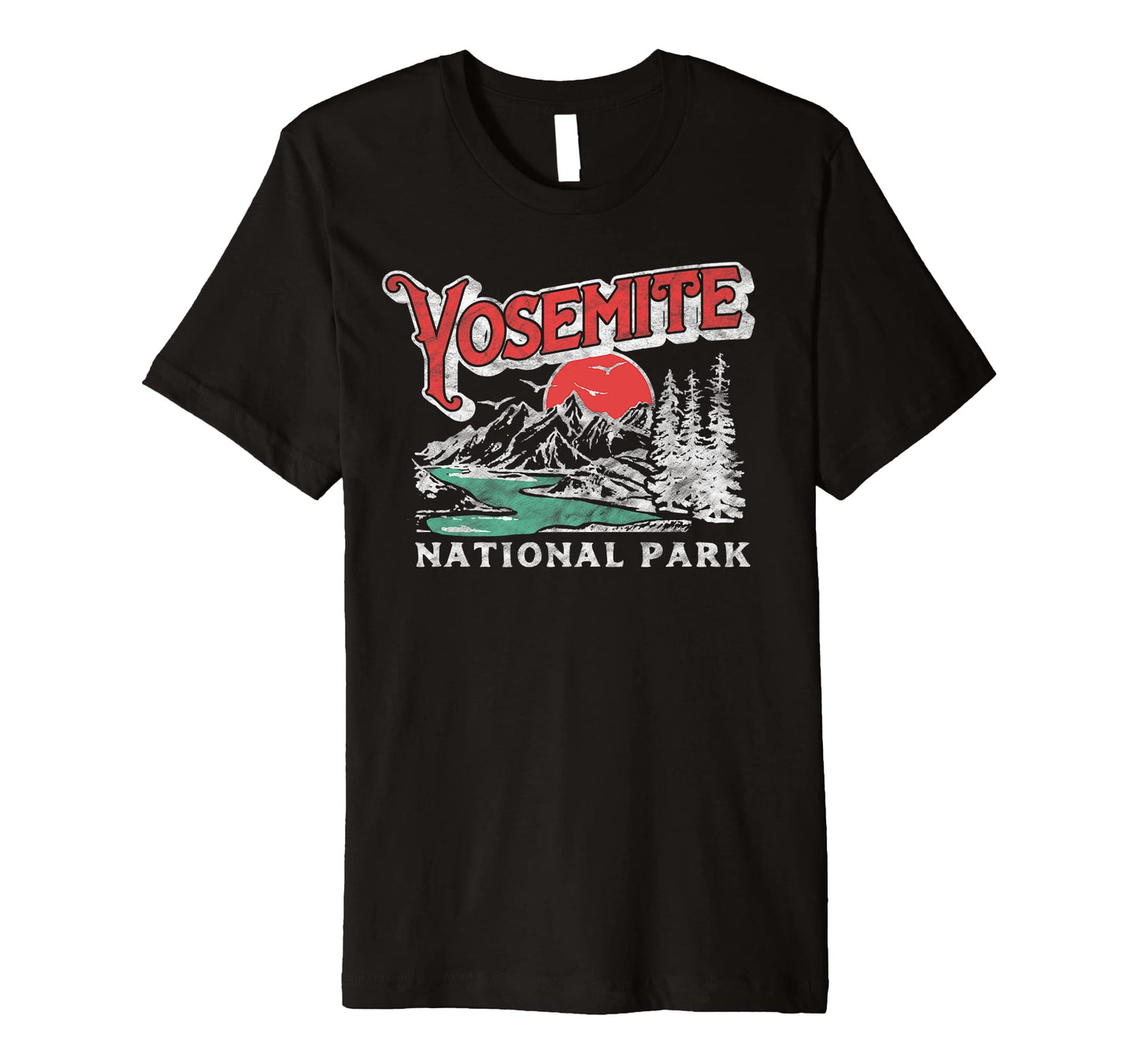 Yosemite National Park 80S Mountains T-Shirt - Casual Everyday Wear Unisex - T-Shirt, Sweatshirt, Hoodie