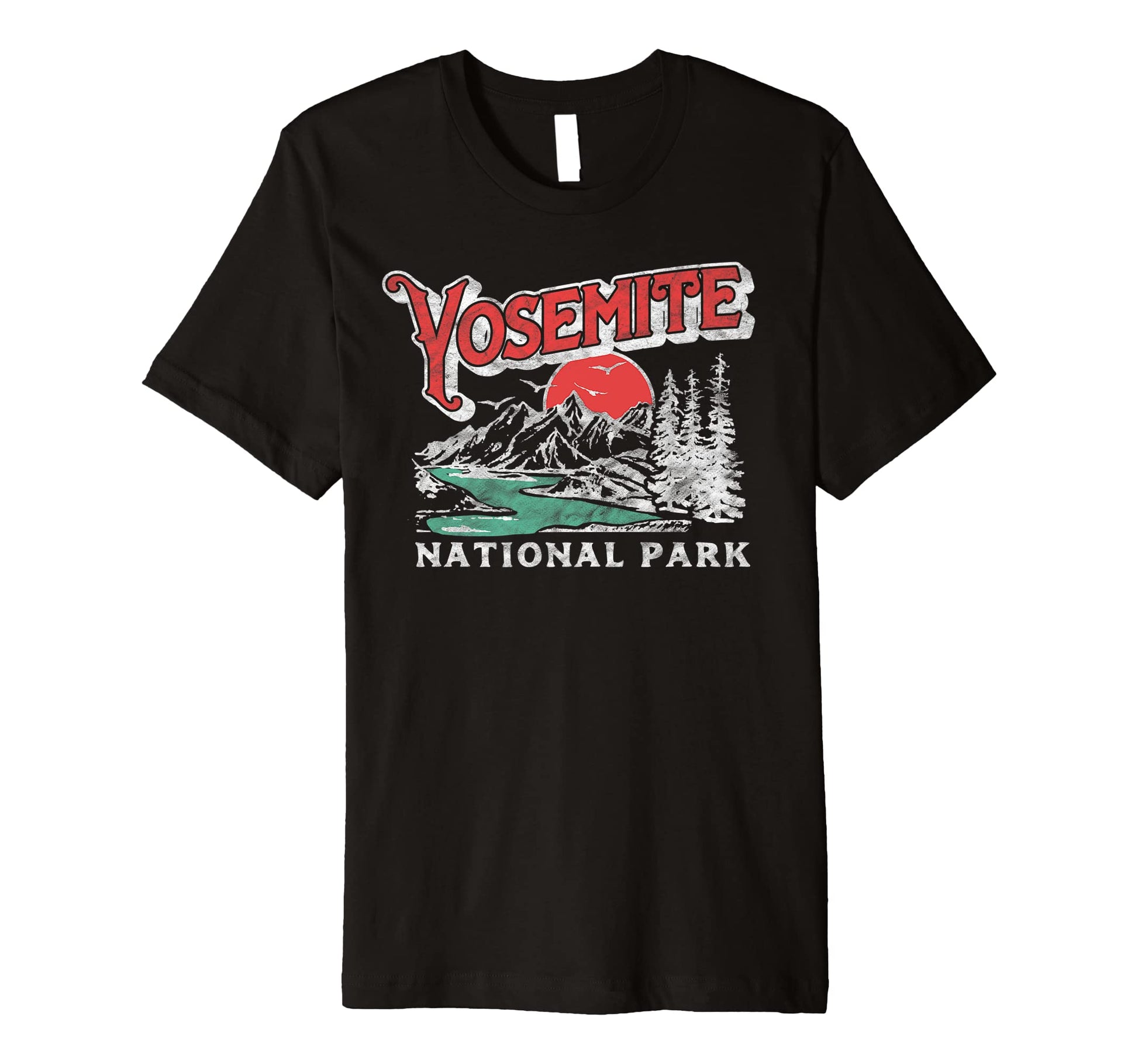 Yosemite National Park 80S Mountains T-Shirt - Casual Everyday Wear Unisex - T-Shirt, Sweatshirt, Hoodie