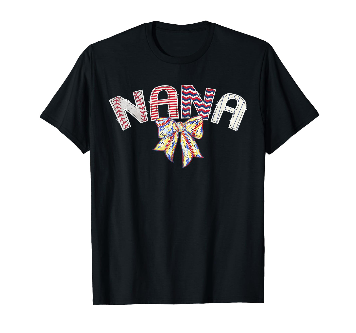 Baseball Nana Coquette Bow Game Day T-Shirt - Custom Art Print for Adults - T-Shirt, Sweatshirt, Hoodie