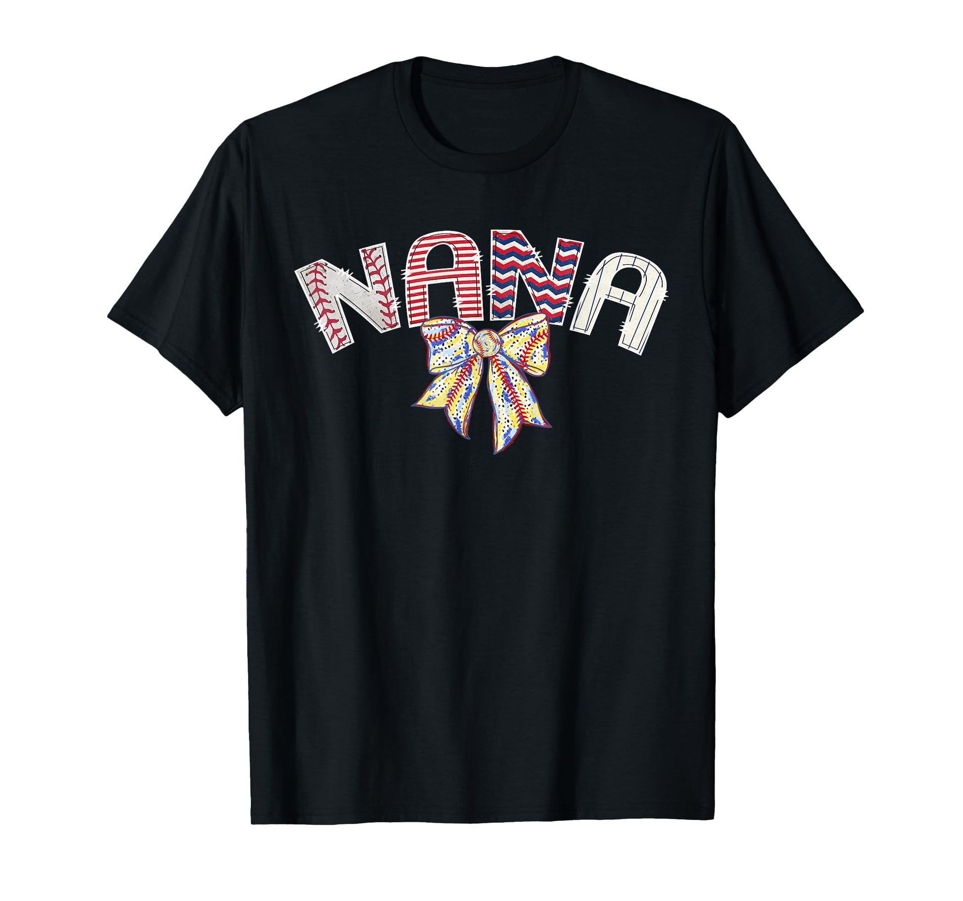 Baseball Nana Coquette Bow Game Day T-Shirt - Custom Art Print for Adults - T-Shirt, Sweatshirt, Hoodie