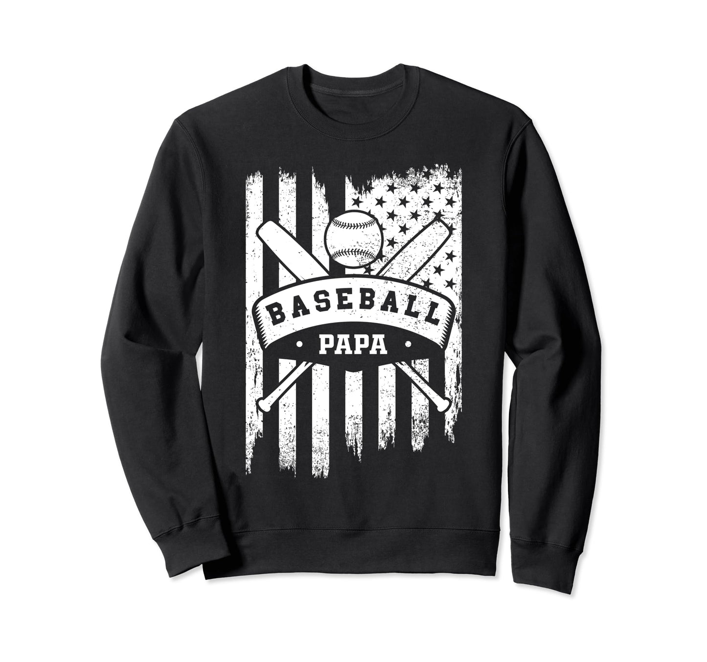 Baseball Papa Usa American Flag Sweatshirt - Trendy Graphic for Adults - T-Shirt, Sweatshirt, Hoodie