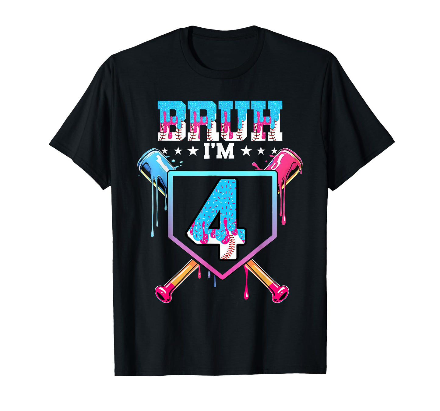 Bruh 4Th Birthday Baseball Ice Cream T-Shirt - Aesthetic Graphic Men Women - T-Shirt, Sweatshirt, Hoodie