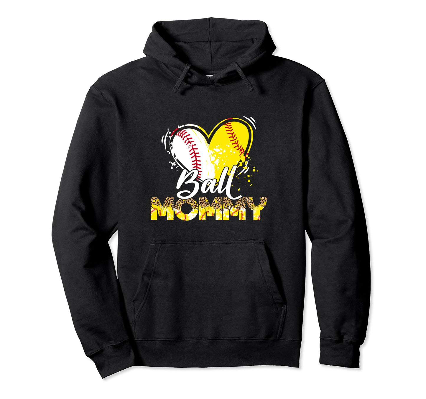 Mommy Both Baseball Softball Sport Hoodie - Fun Novelty Design for Adults - T-Shirt, Sweatshirt, Hoodie