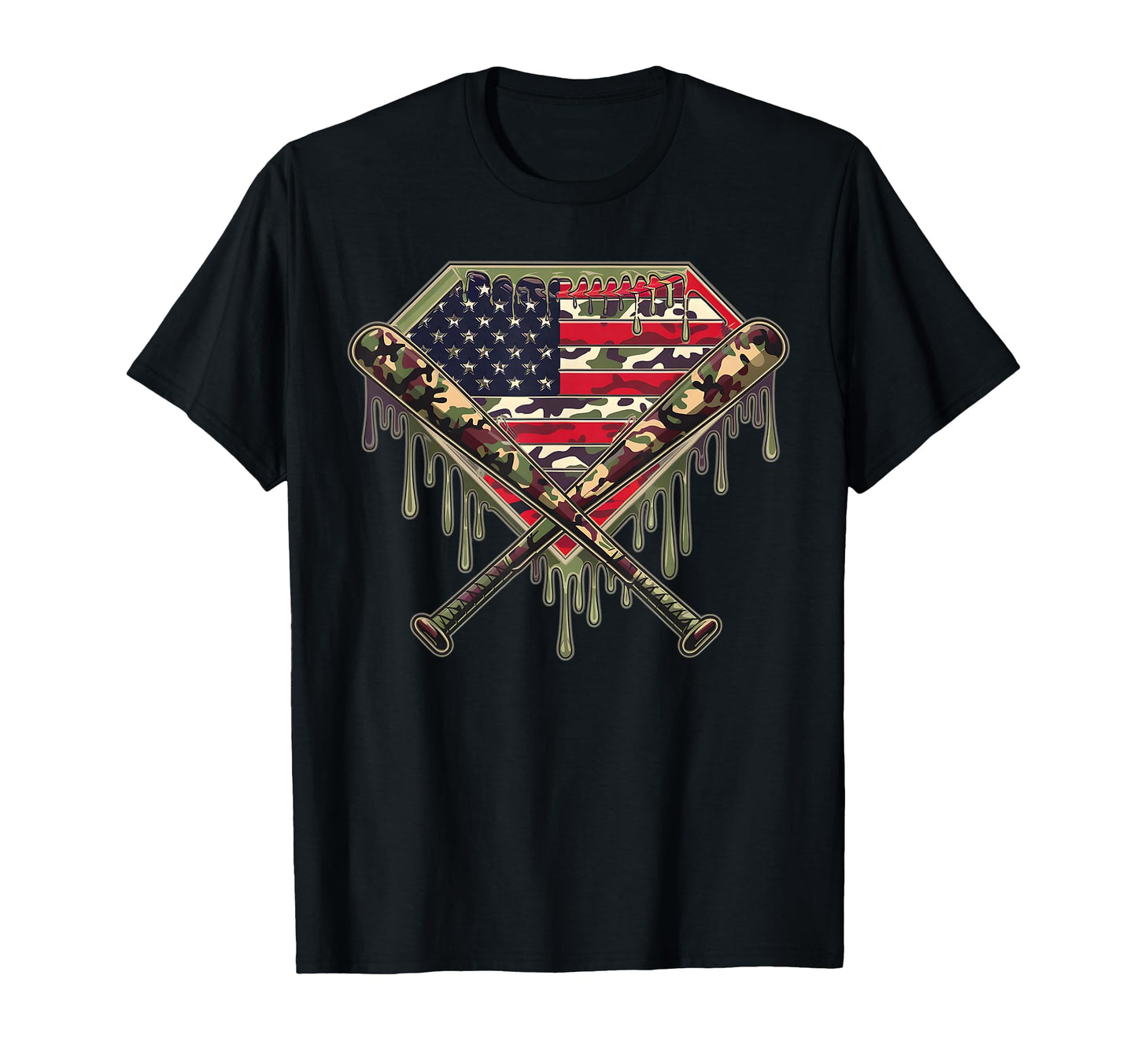 Baseball Home Plate Drip Baseball T-Shirt - Aesthetic Graphic Men Women - T-Shirt, Sweatshirt, Hoodie