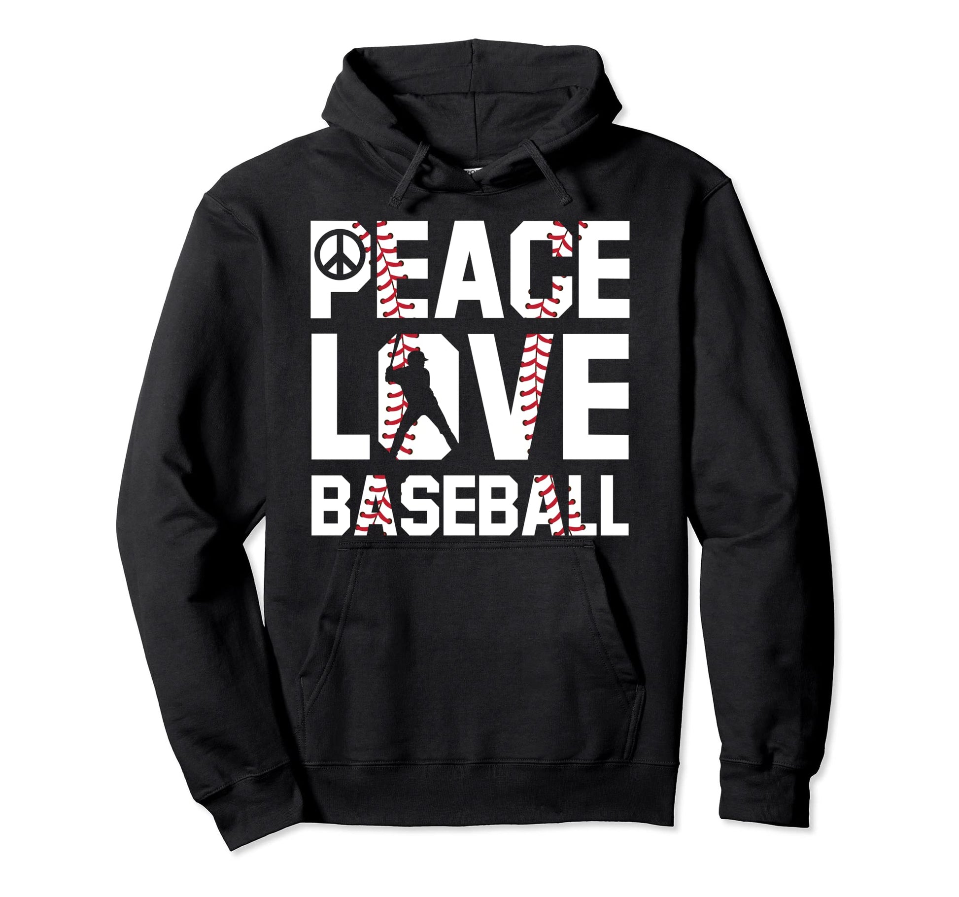 Peace Love Baseball Soft Ball Fans Baseball Hoodie - Trendy Graphic Unisex - T-Shirt, Sweatshirt, Hoodie