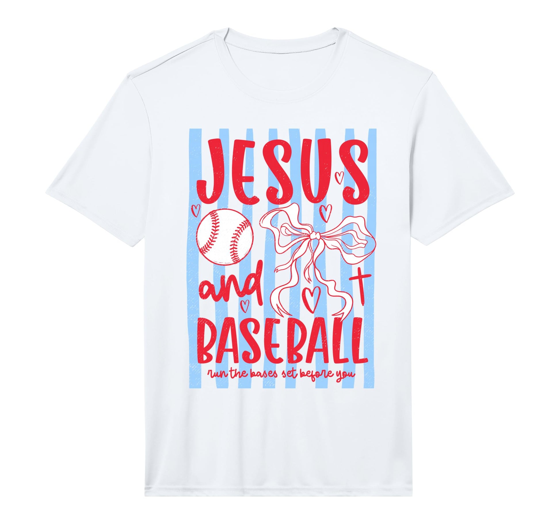 Jesus And Baseball Coquette Bow T-Shirt - Graphic Print for Adults - T-Shirt, Sweatshirt, Hoodie