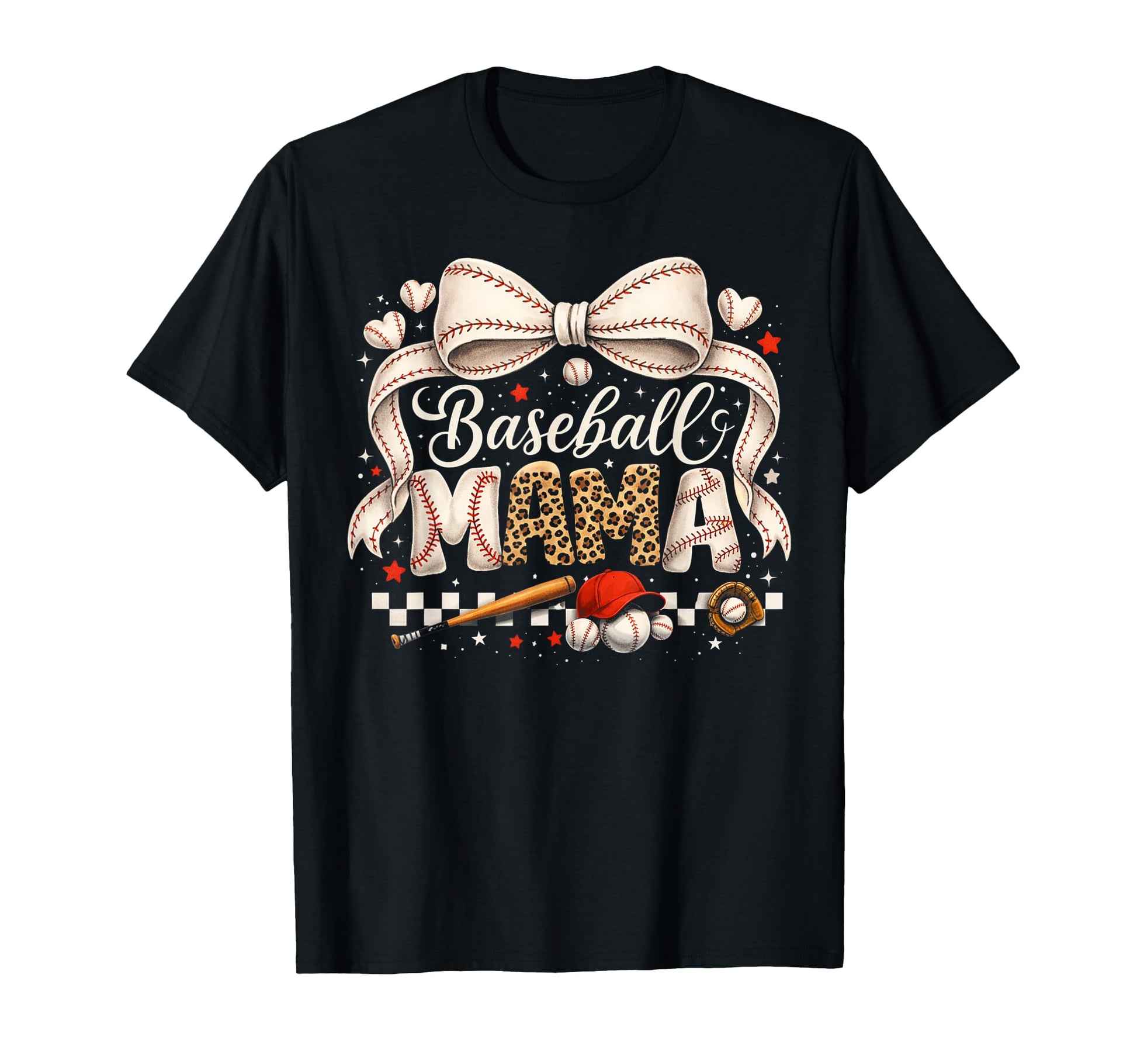 Baseball Mama Game Day Leopard T-Shirt - Casual Everyday Wear for Adults - T-Shirt, Sweatshirt, Hoodie