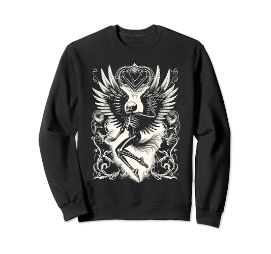 Aesthetic Y2K Fairy Wings Skeleton Sweatshirt - Graphic Print Men Women - T-Shirt, Sweatshirt, Hoodie