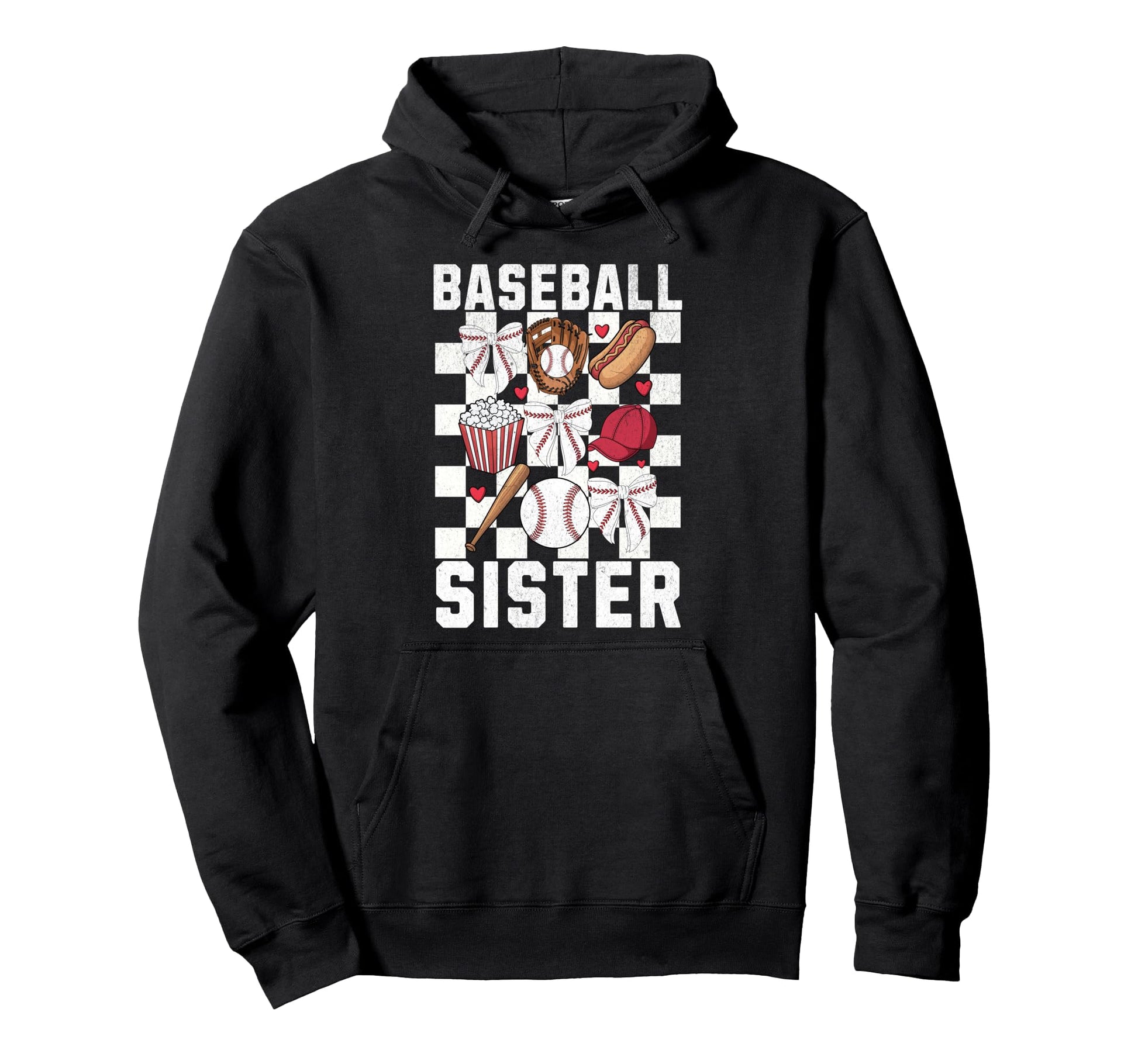 Baseball Sister Sis Coquette Bow Hoodie - Aesthetic Graphic Unisex - T-Shirt, Sweatshirt, Hoodie