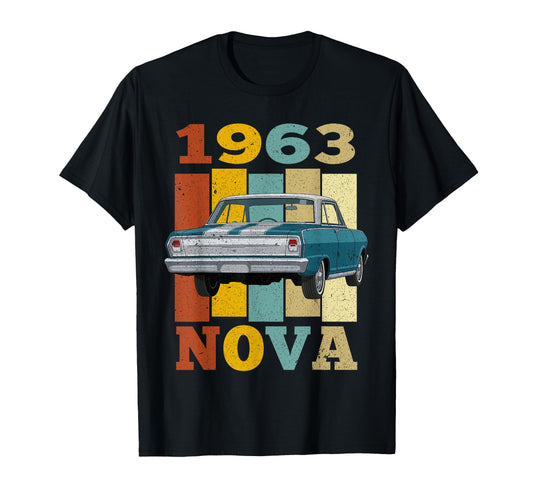1963 63 Nova Silhouette Muscle Car T-Shirt - Casual Everyday Wear Unisex - T-Shirt, Sweatshirt, Hoodie