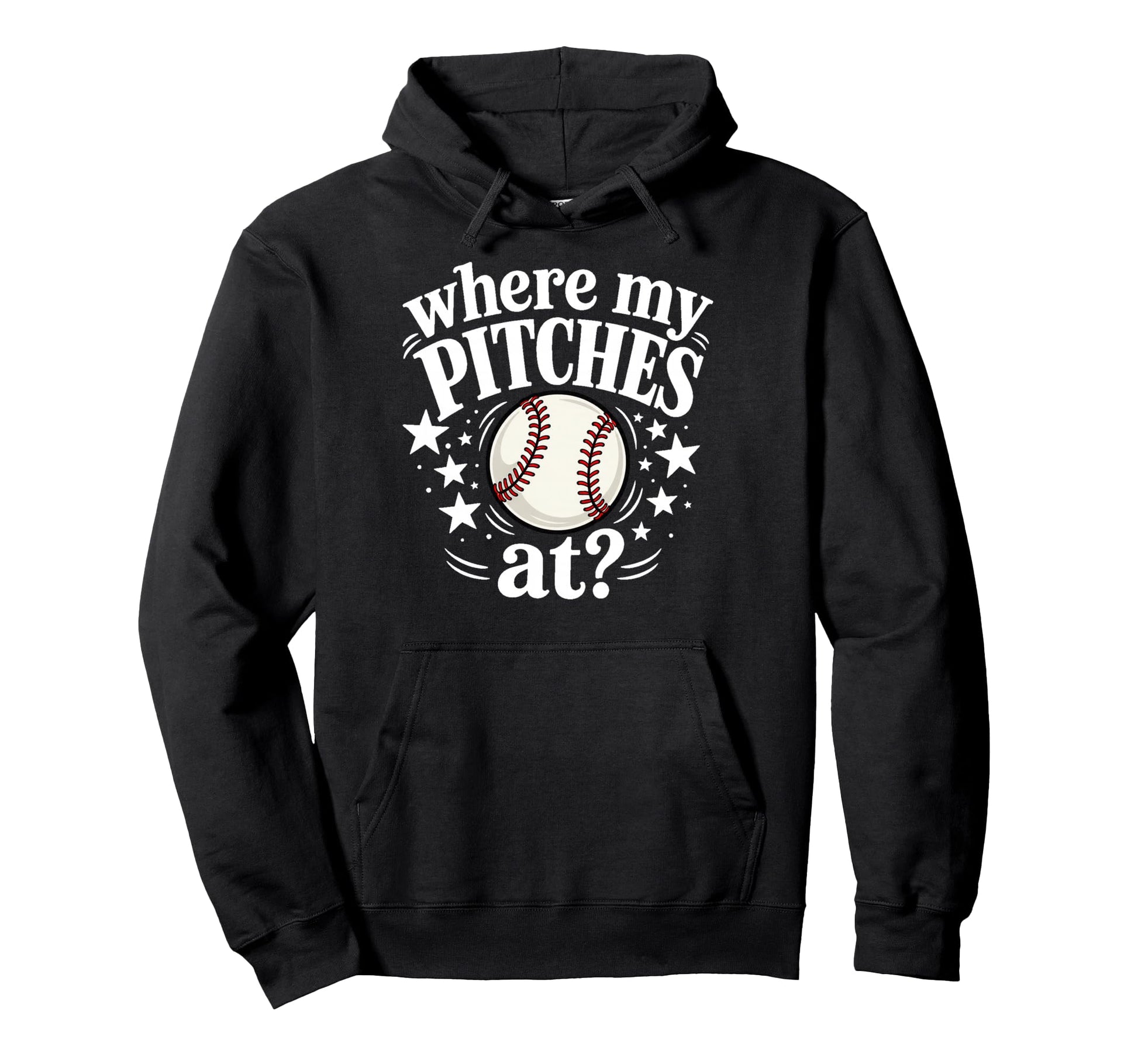 Where My Pitches Funny Baseball Hoodie - Minimalist Print Men Women - T-Shirt, Sweatshirt, Hoodie
