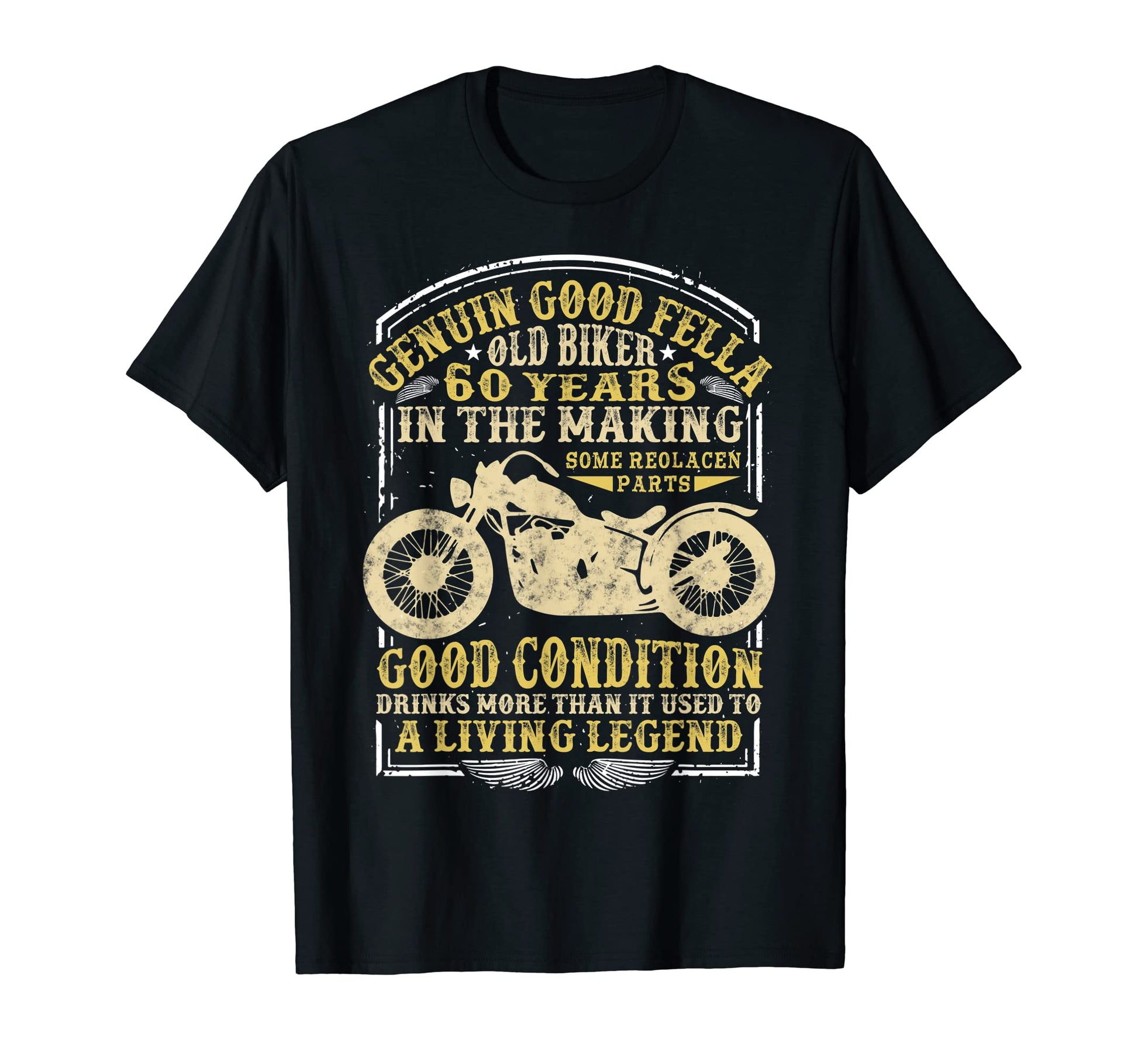 60 Years Old Biker Birthday T-Shirt - Novelty Apparel Men Women - T-Shirt, Sweatshirt, Hoodie