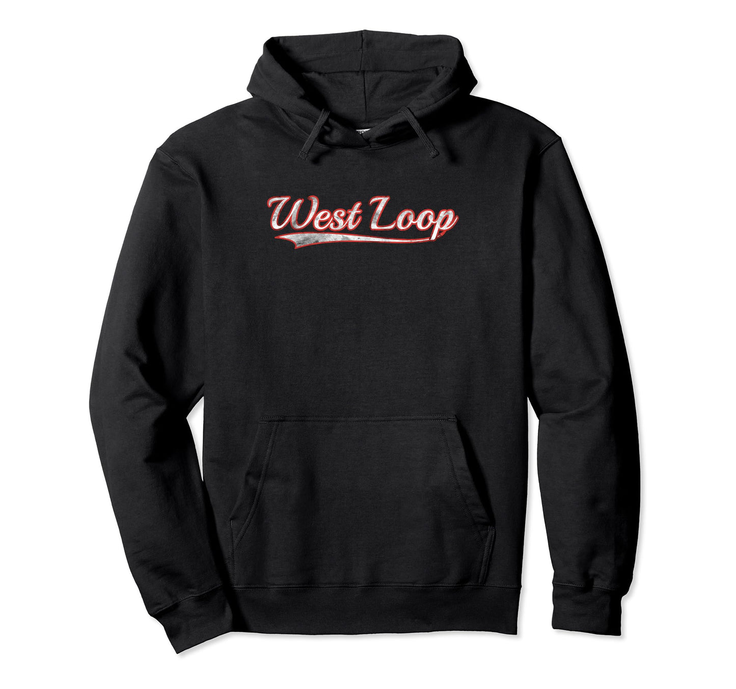 West Loop Varsity Distressed Throwback Hoodie - Graphic Print Men Women - T-Shirt, Sweatshirt, Hoodie