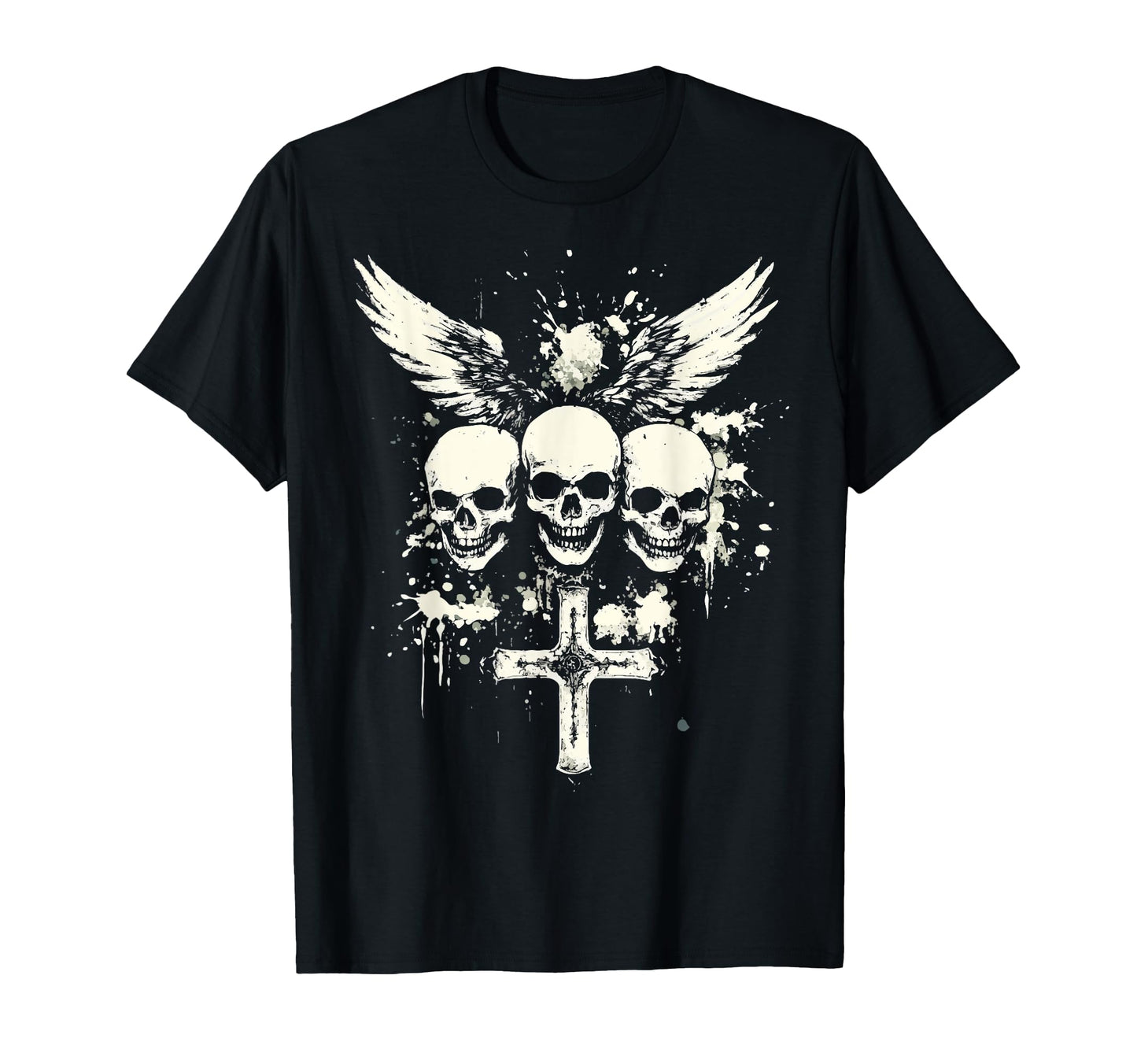 Skull Cross Goth Gothic Emo Alt Grunge T-Shirt - Minimalist Print Unisex - T-Shirt, Sweatshirt, Hoodie