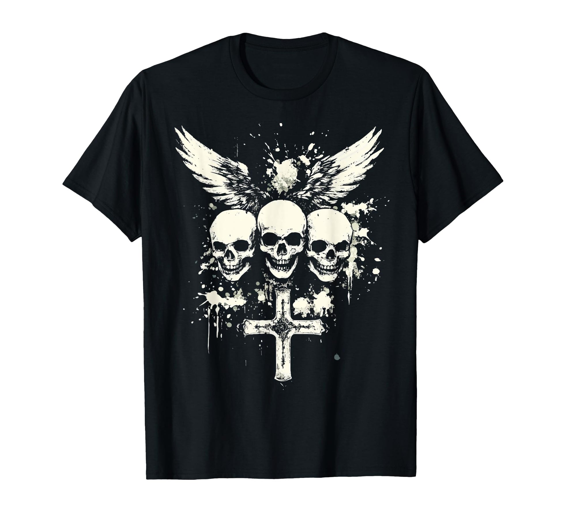 Skull Cross Goth Gothic Emo Alt Grunge T-Shirt - Minimalist Print Unisex - T-Shirt, Sweatshirt, Hoodie