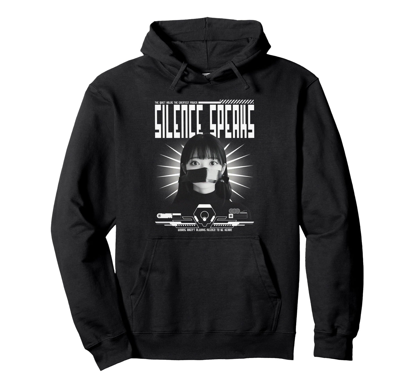 Y2K Silence Bold Urban Graffiti Hoodie - Trendy Graphic for Adults - T-Shirt, Sweatshirt, Hoodie