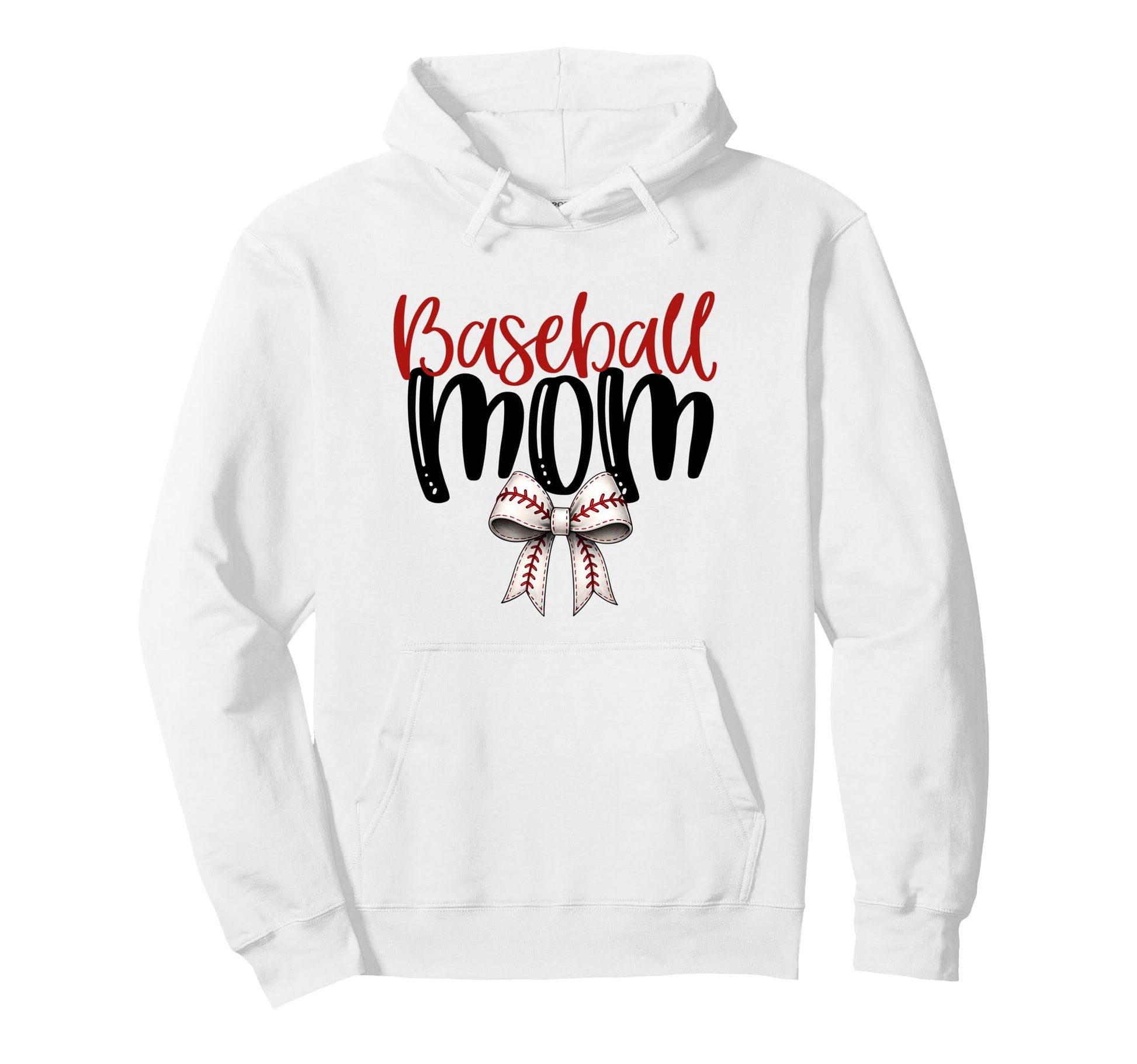 Baseball Mom Coquette Bow Game Day Hoodie - Minimalist Print Men Women - T-Shirt, Sweatshirt, Hoodie