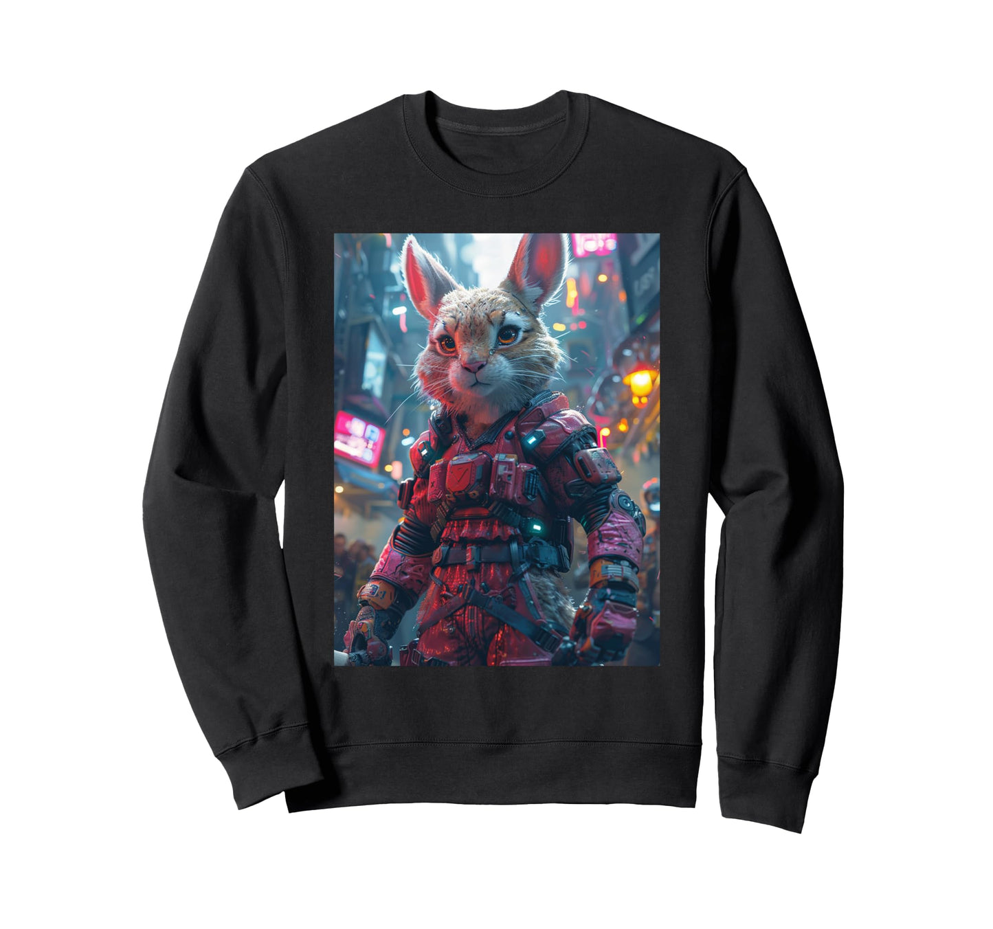 Synthwave Retrowave Rabbit 70S 80S Sweatshirt - Trendy Graphic Unisex - T-Shirt, Sweatshirt, Hoodie