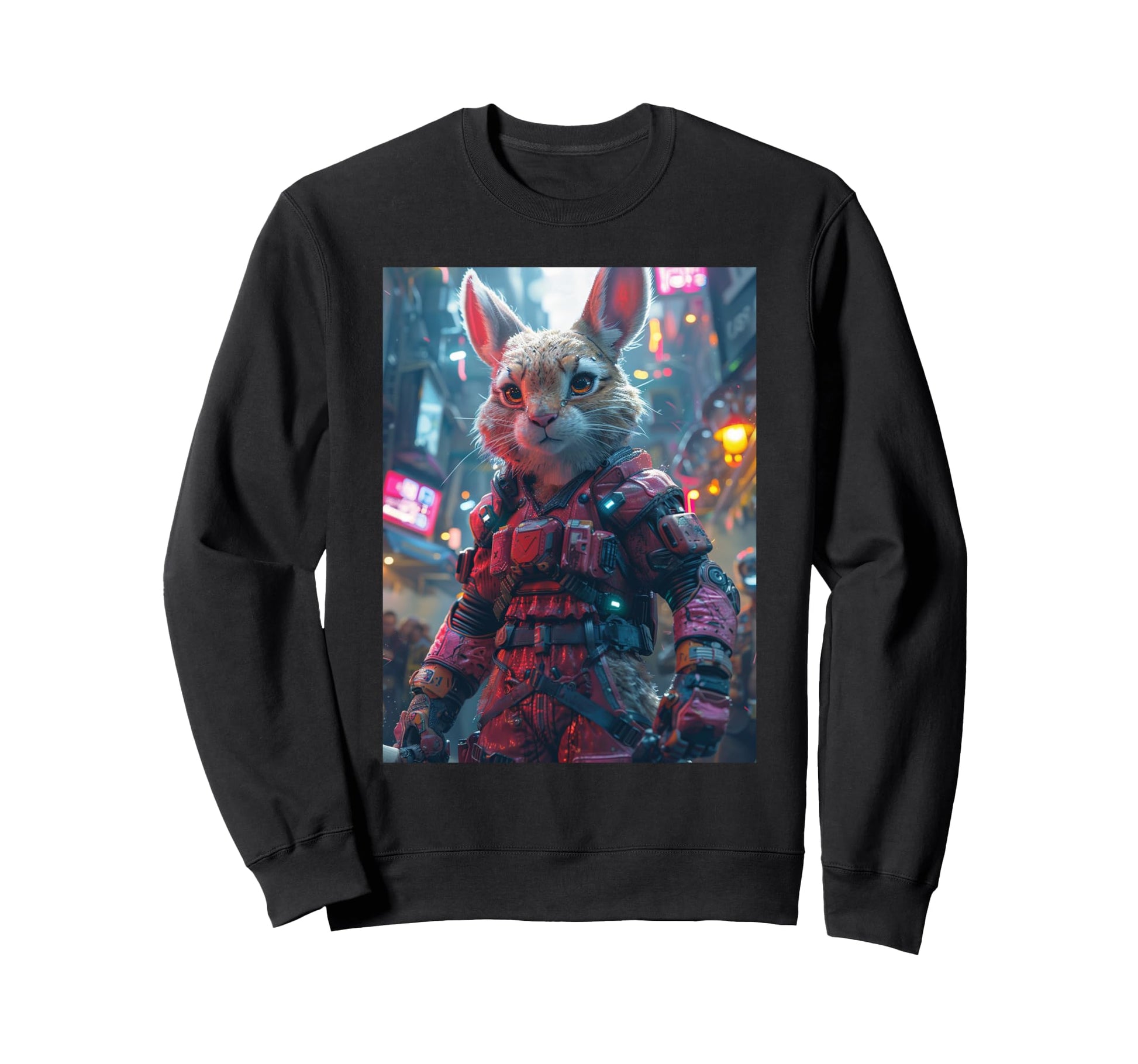 Synthwave Retrowave Rabbit 70S 80S Sweatshirt - Trendy Graphic Unisex - T-Shirt, Sweatshirt, Hoodie