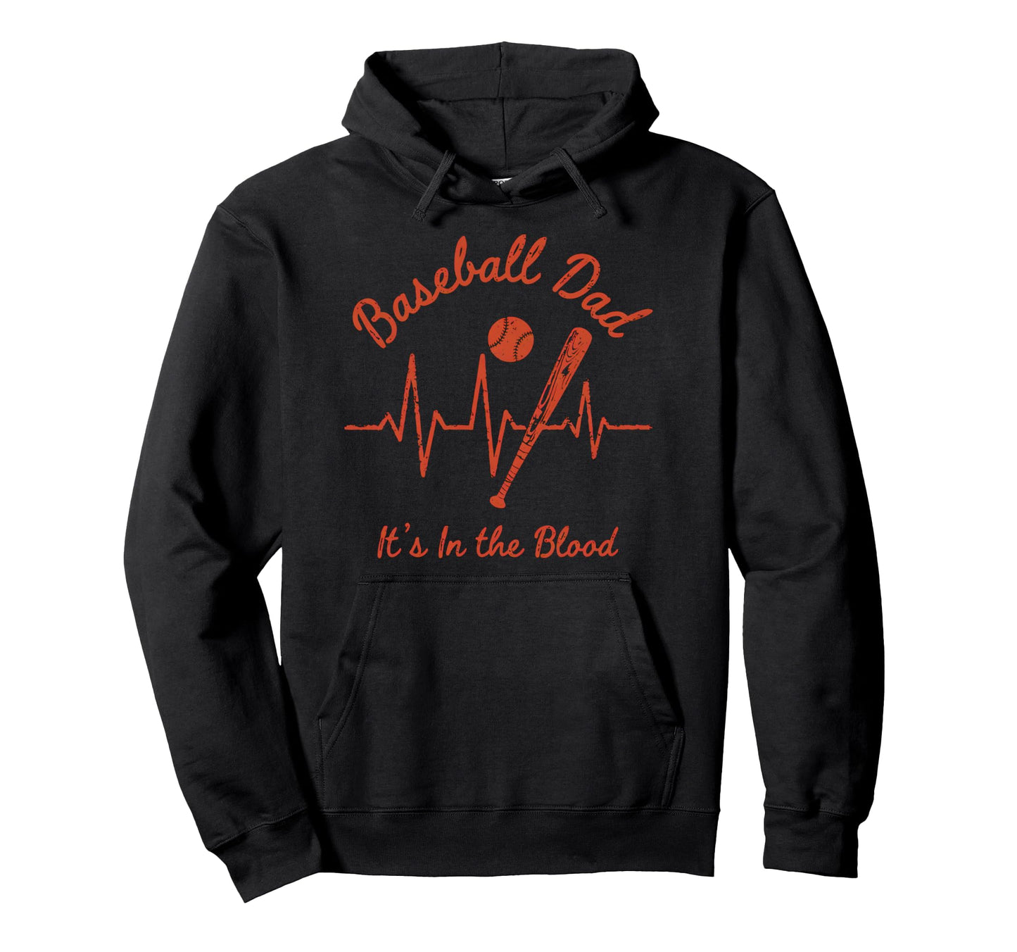 Fathers Day Baseball Dad Baseball Heartbeat Hoodie - Novelty Apparel Unisex - T-Shirt, Sweatshirt, Hoodie