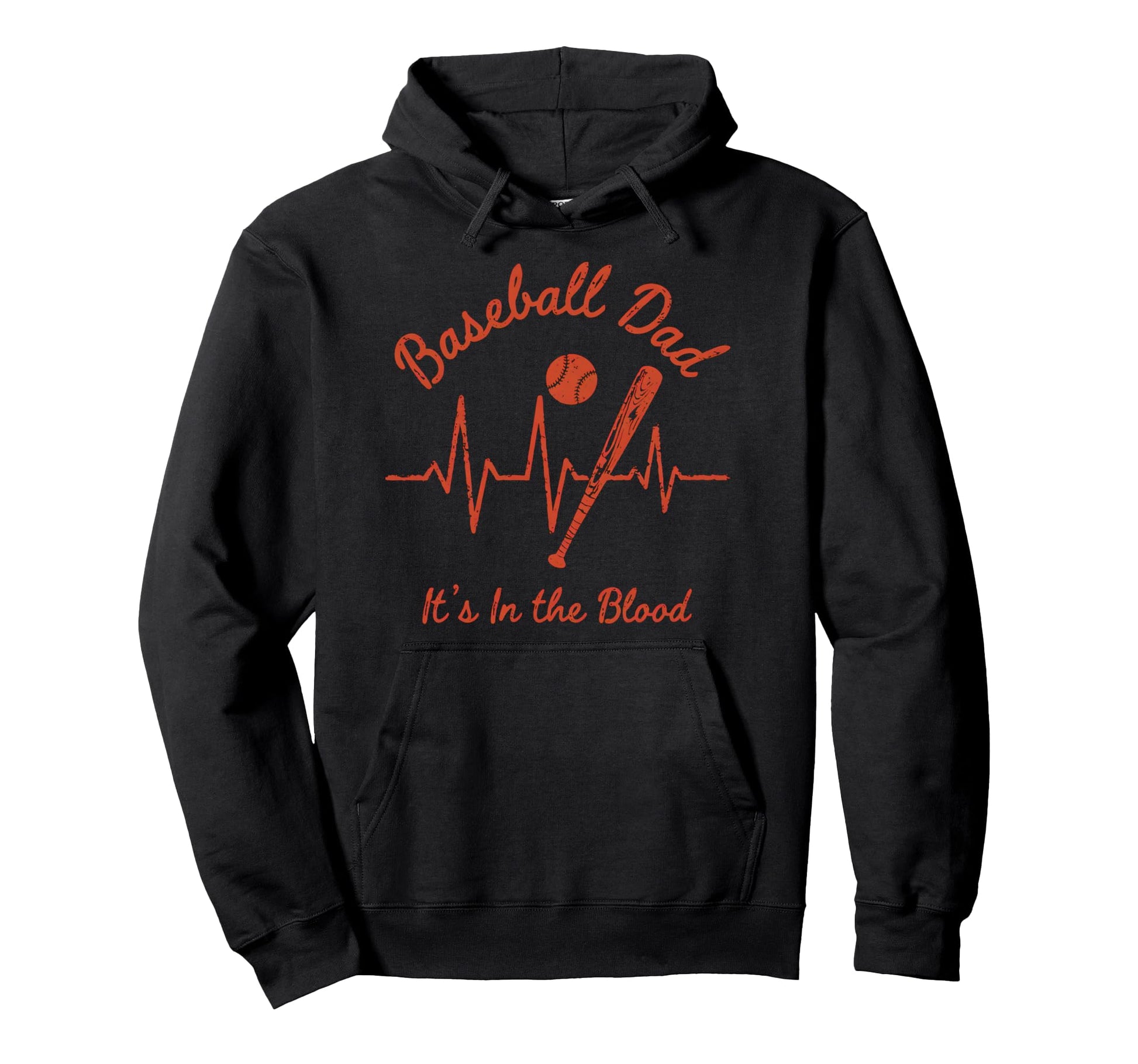 Fathers Day Baseball Dad Baseball Heartbeat Hoodie - Novelty Apparel Unisex - T-Shirt, Sweatshirt, Hoodie