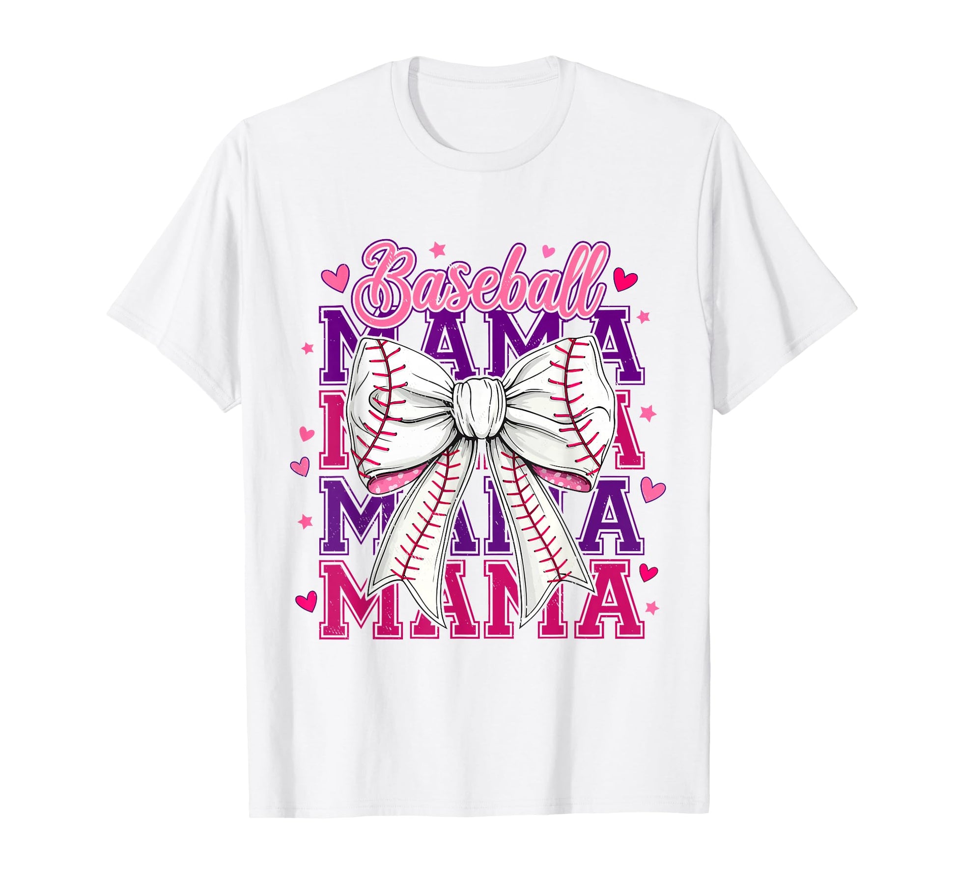 Baseball Mama Coquette Bow Baseball Mom T-Shirt - Custom Art Print Unisex - T-Shirt, Sweatshirt, Hoodie