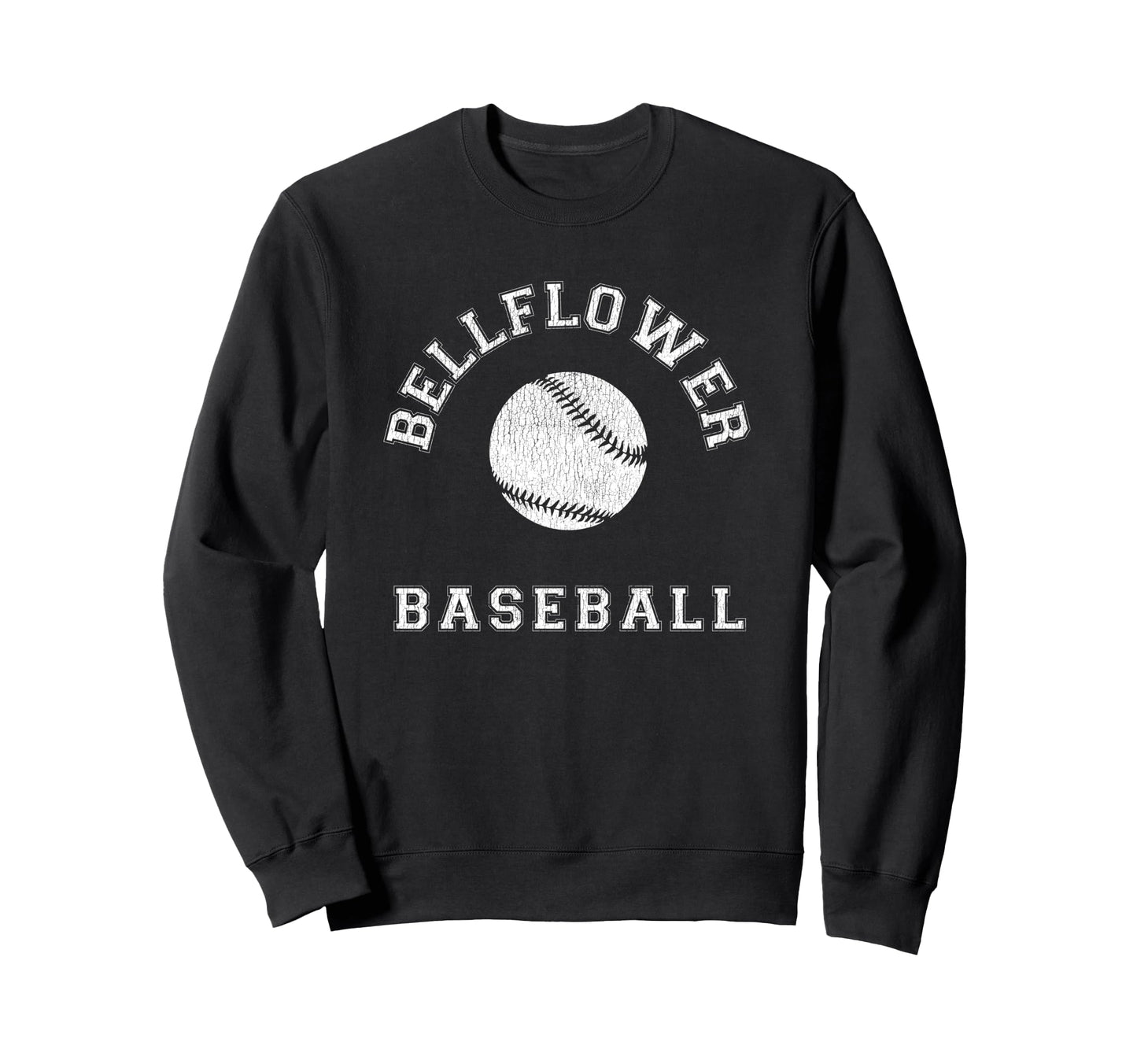 Bellflower Baseball Distressed Sweatshirt - Aesthetic Graphic for Adults - T-Shirt, Sweatshirt, Hoodie