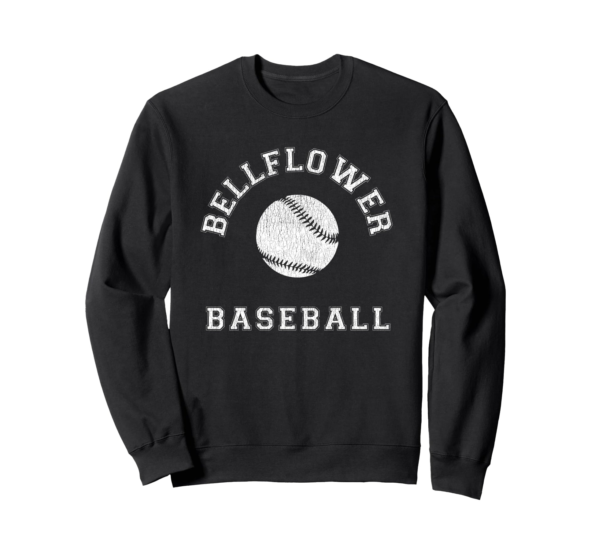 Bellflower Baseball Distressed Sweatshirt - Aesthetic Graphic for Adults - T-Shirt, Sweatshirt, Hoodie