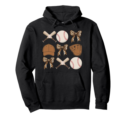 Baseball Coquette Bow Baseball Mom Hoodie - Streetwear Style Men Women - T-Shirt, Sweatshirt, Hoodie