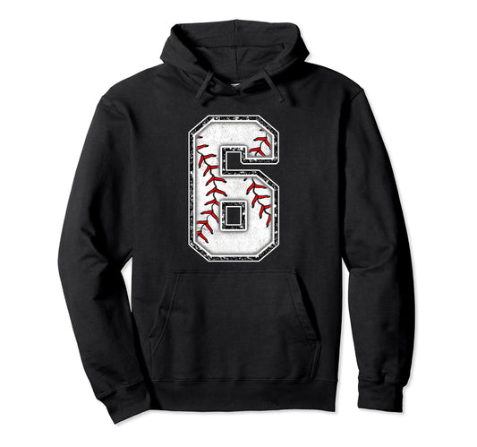 6 Years Old Birthday Baseball Theme Six Hoodie - Novelty Apparel Men Women - T-Shirt, Sweatshirt, Hoodie