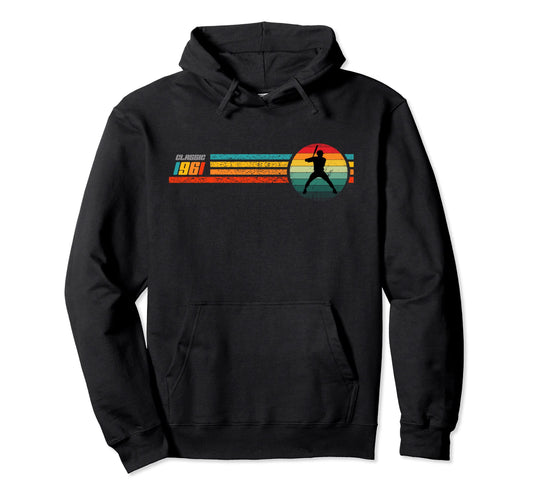 Baseball Fan 1961 Birthday Hoodie - Minimalist Print Unisex - T-Shirt, Sweatshirt, Hoodie