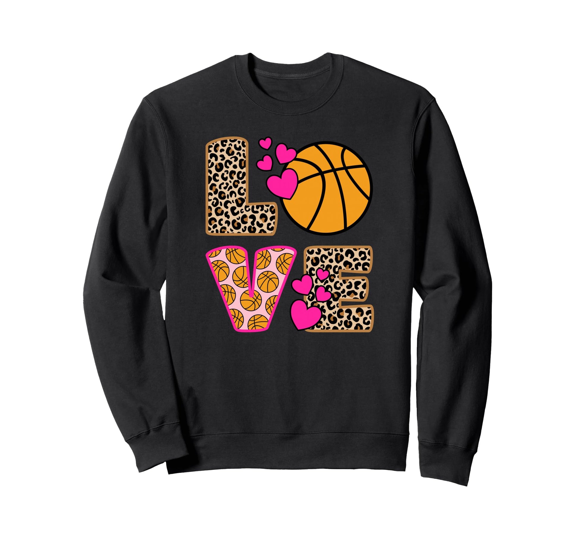 Love Basketball Leopard Basketball Sweatshirt - Custom Art Print Unisex - T-Shirt, Sweatshirt, Hoodie