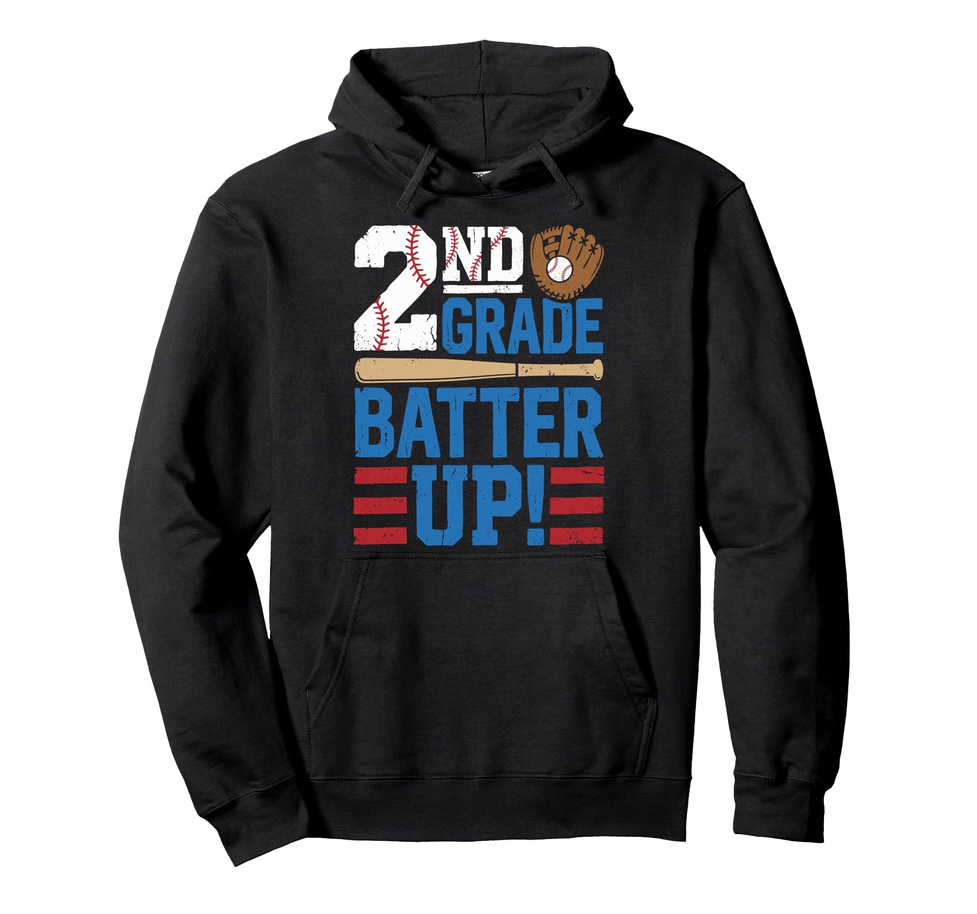 Second 2Nd Grade Batter Up Hoodie - Casual Everyday Wear for Adults - T-Shirt, Sweatshirt, Hoodie