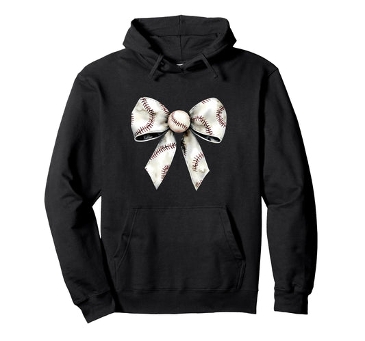Baseball Coquette Bow Baseball Game Hoodie - Graphic Print Men Women - T-Shirt, Sweatshirt, Hoodie