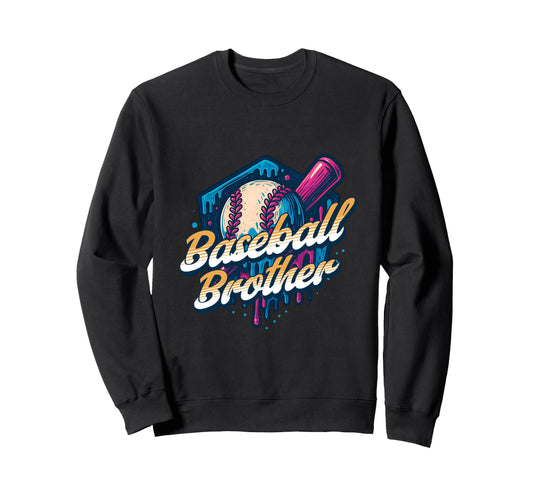 Baseball Brother Birthday Baseball Sweatshirt - Graphic Print Men Women - T-Shirt, Sweatshirt, Hoodie