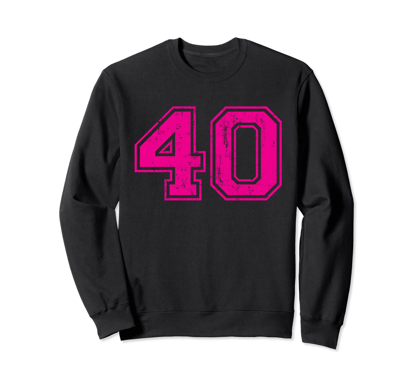 Number 40 Varsity Distressed Sport Team Sweatshirt - Trendy Graphic Unisex - T-Shirt, Sweatshirt, Hoodie