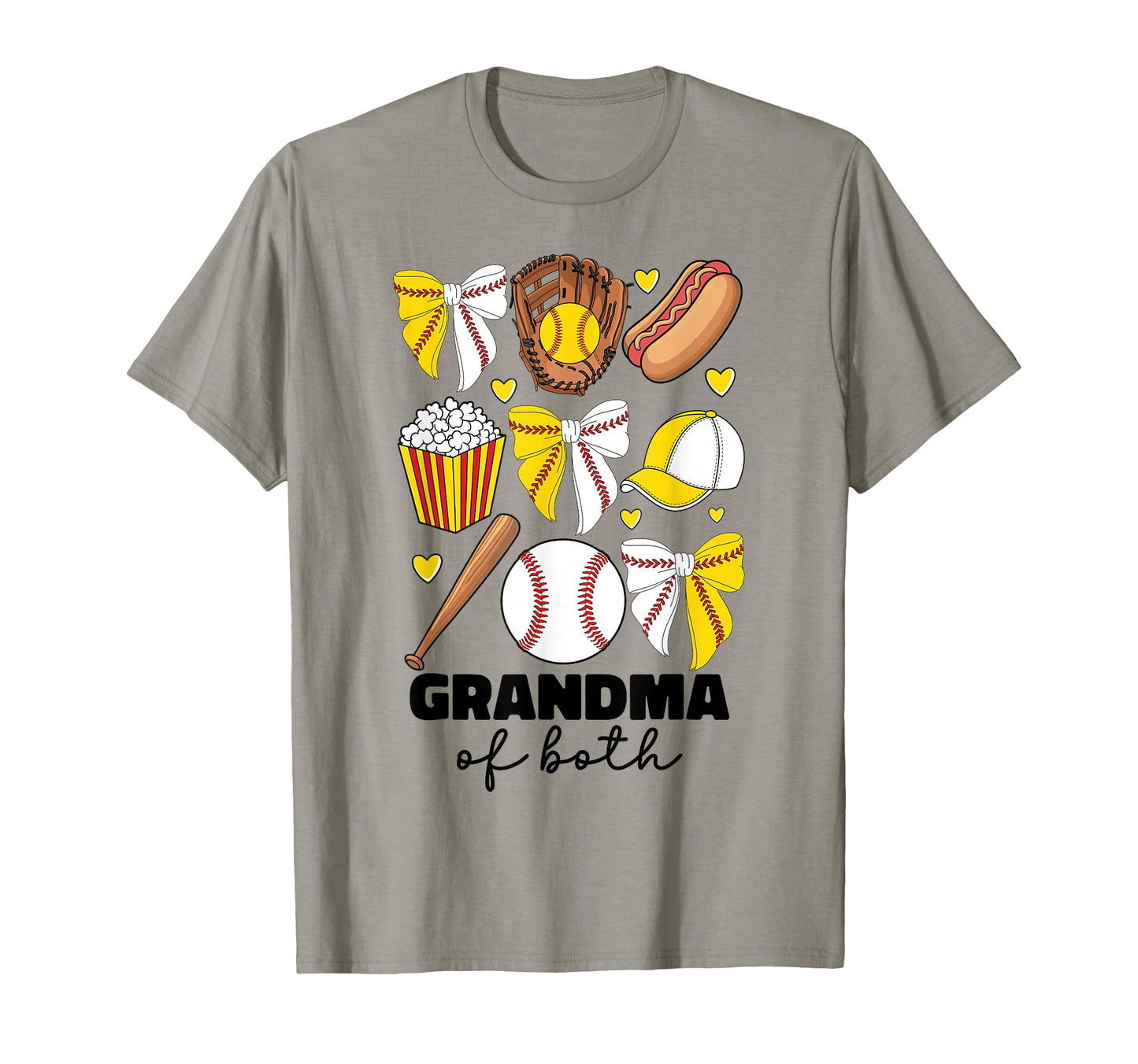 Grandma Both Baseball And Softball T-Shirt - Trendy Graphic for Adults - T-Shirt, Sweatshirt, Hoodie
