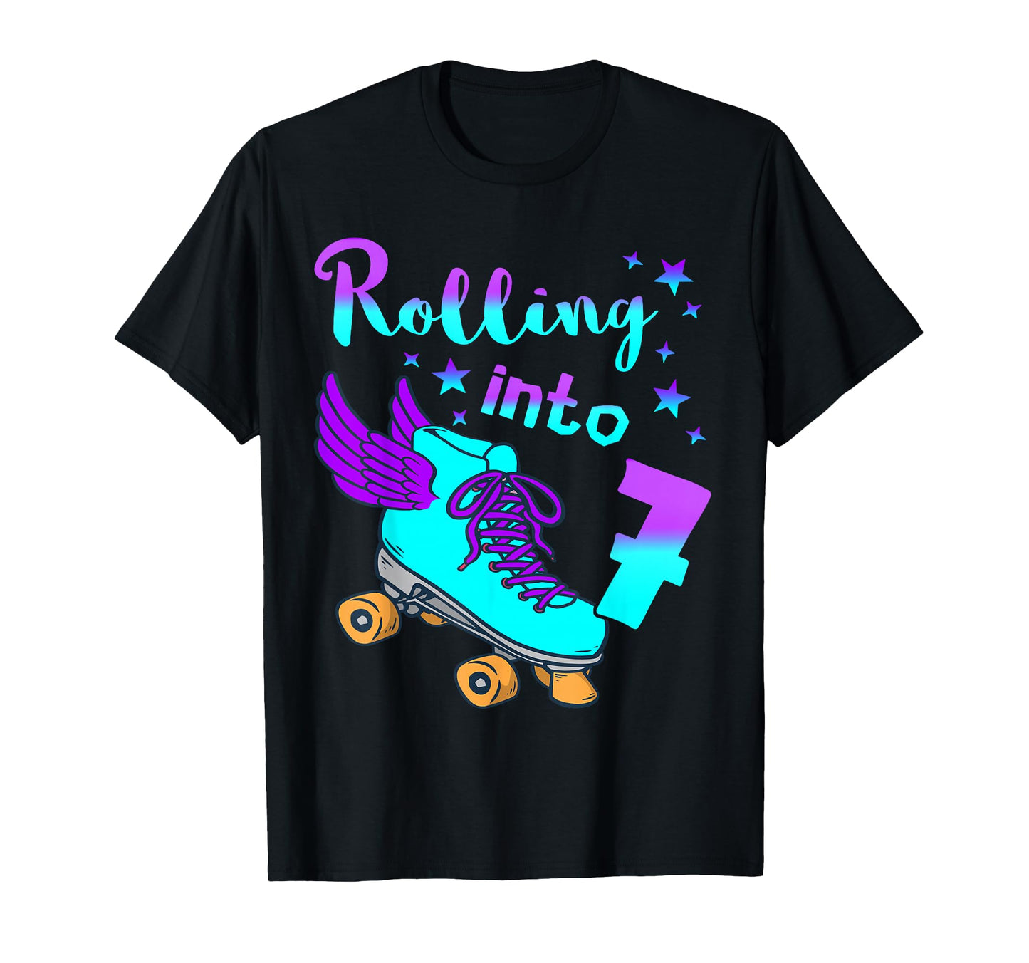 Roller Skating 7Th Birthday Party T-Shirt - Minimalist Print for Adults - T-Shirt, Sweatshirt, Hoodie