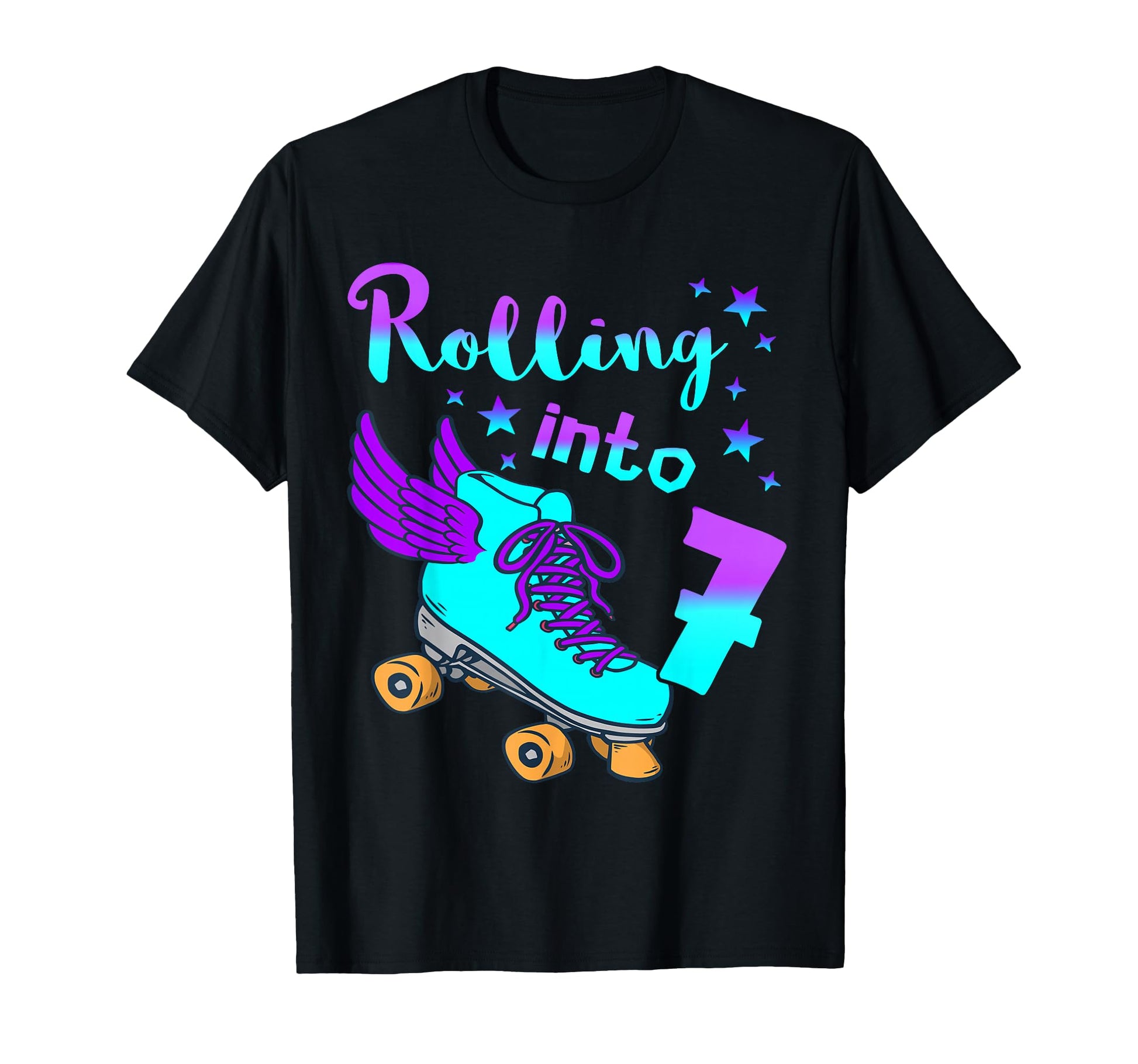 Roller Skating 7Th Birthday Party T-Shirt - Minimalist Print for Adults - T-Shirt, Sweatshirt, Hoodie