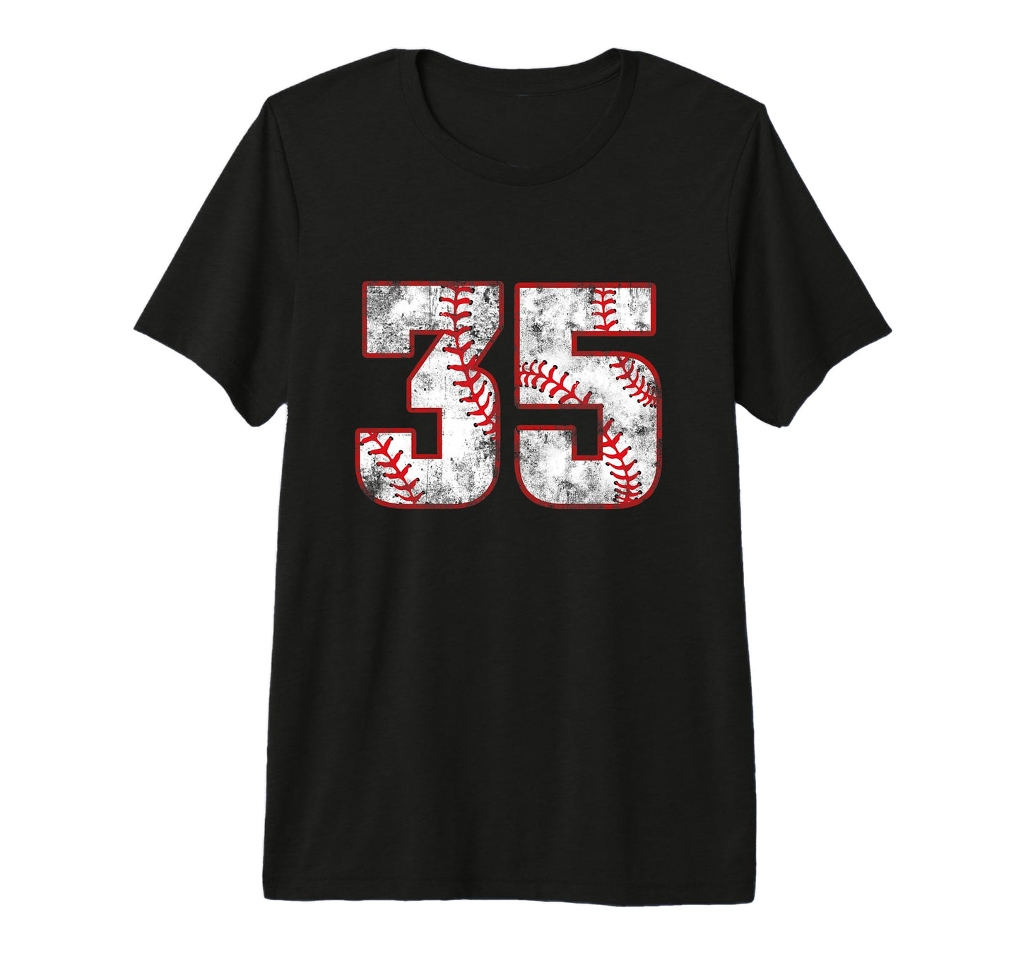 Baseball 35 Jersey Number Tri Blend T-Shirt - Unique Graphic Men Women - T-Shirt, Sweatshirt, Hoodie