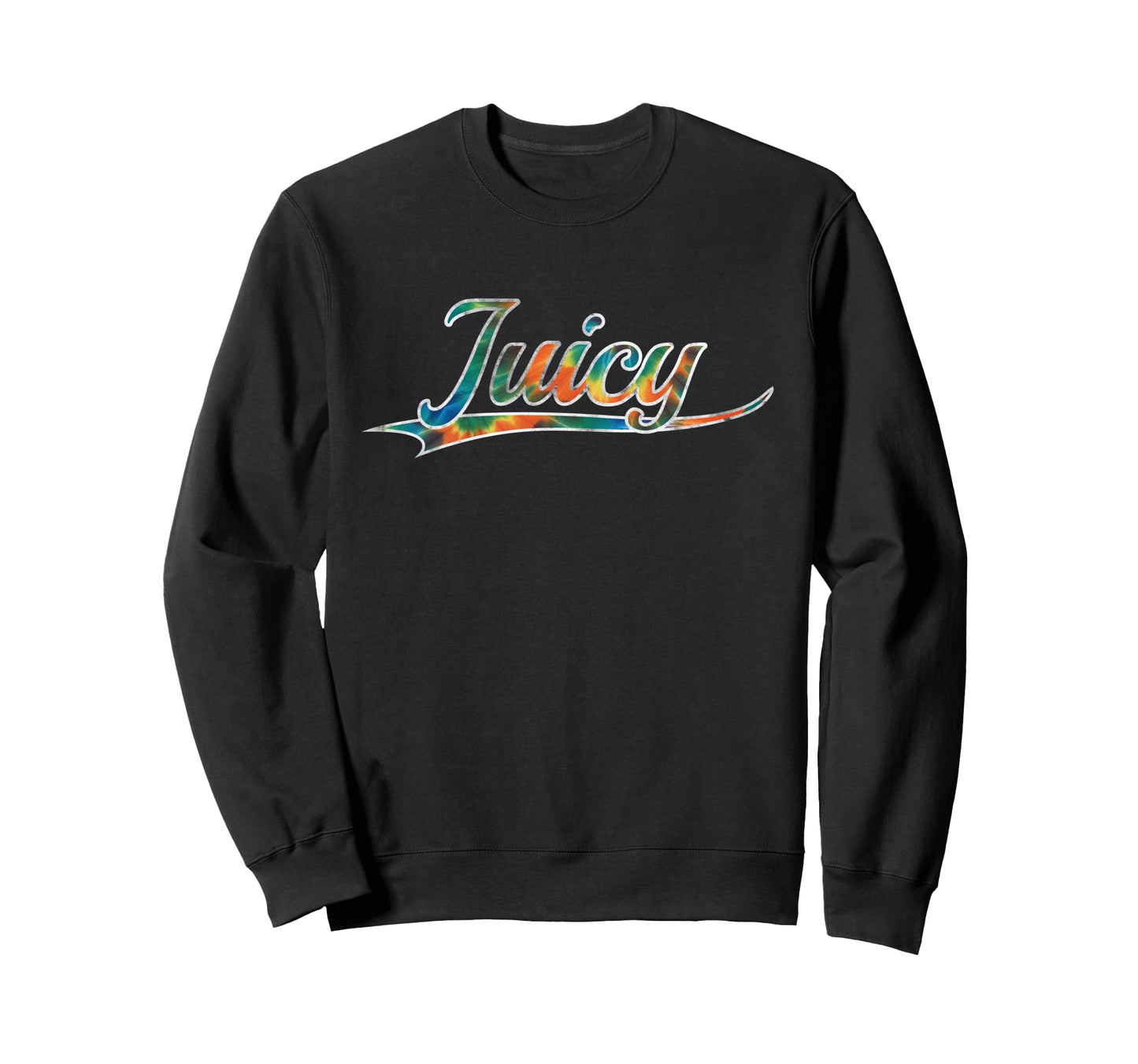 Juicy Y2K Aesthetic Tie Dye Sweatshirt - Casual Everyday Wear Men Women - T-Shirt, Sweatshirt, Hoodie