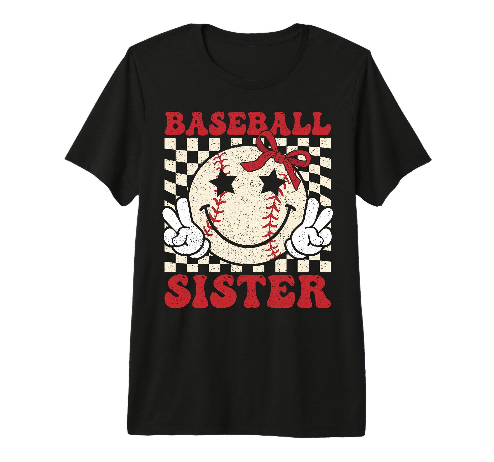 Baseball Sister Coquette Bow Sport T-Shirt - Graphic Print for Adults - T-Shirt, Sweatshirt, Hoodie