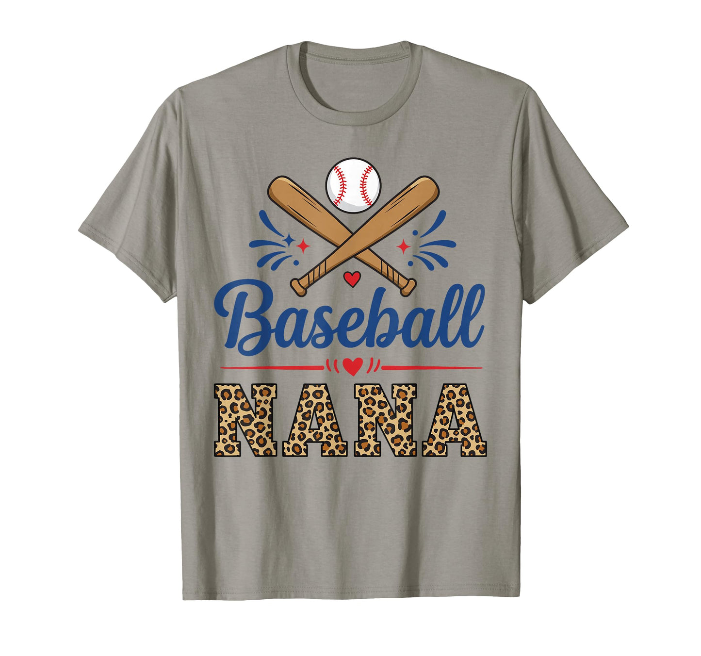 Baseball Nana Leopard And Heart T-Shirt - Unique Graphic Unisex - T-Shirt, Sweatshirt, Hoodie
