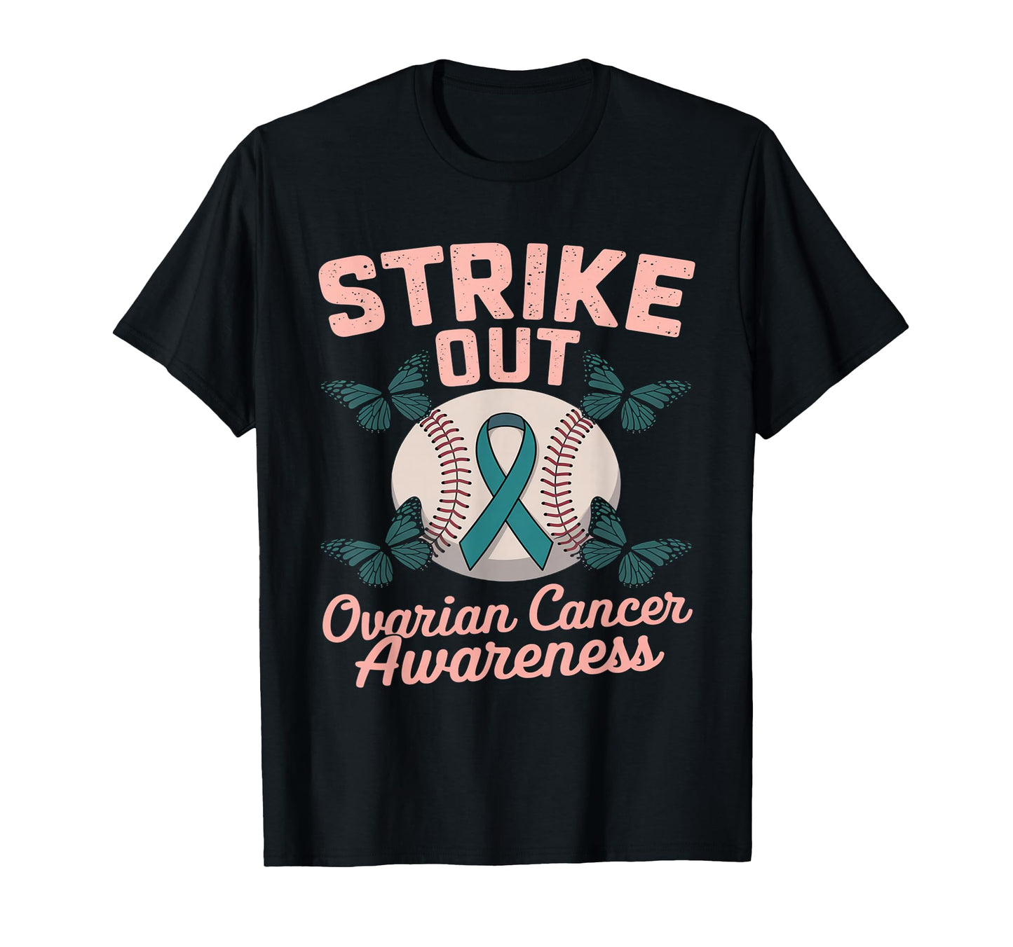 Ovarian Cancer Awareness Teal Coquette T-Shirt - Graphic Print Men Women - T-Shirt, Sweatshirt, Hoodie