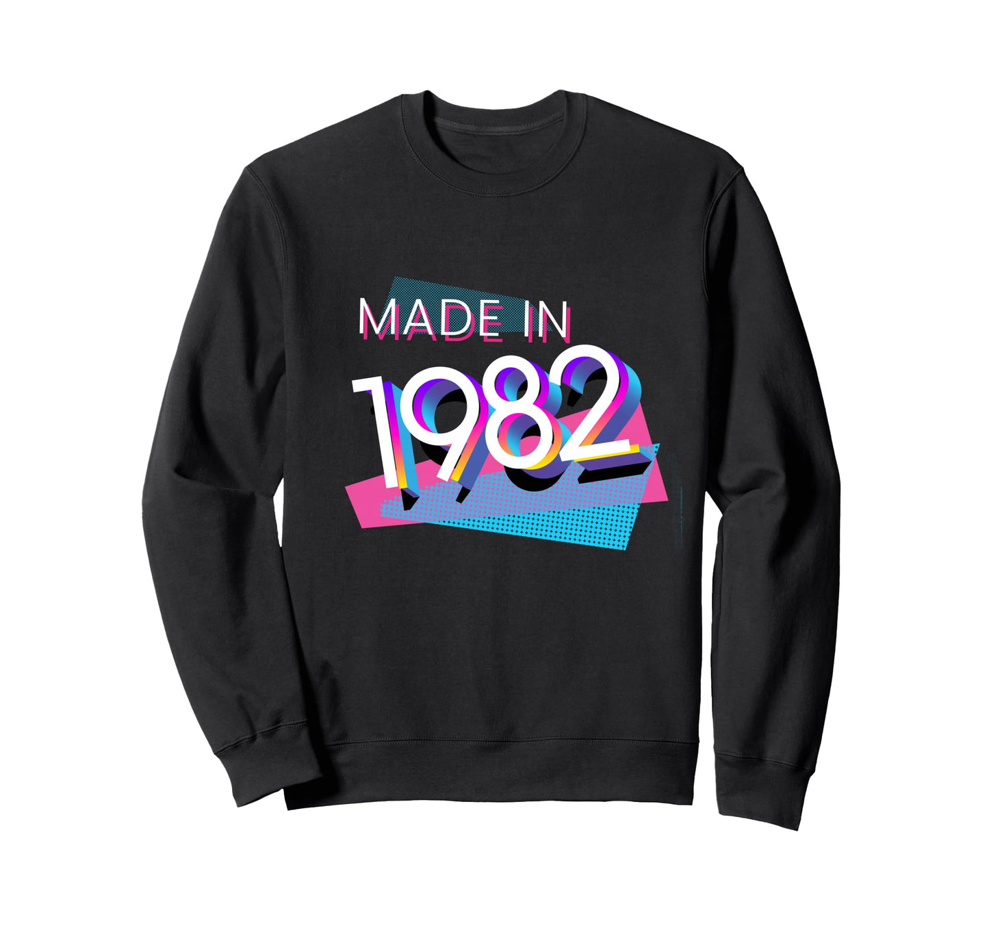Made 1982 Y2K 80S 44Th Birthday Sweatshirt - Custom Art Print Unisex - T-Shirt, Sweatshirt, Hoodie