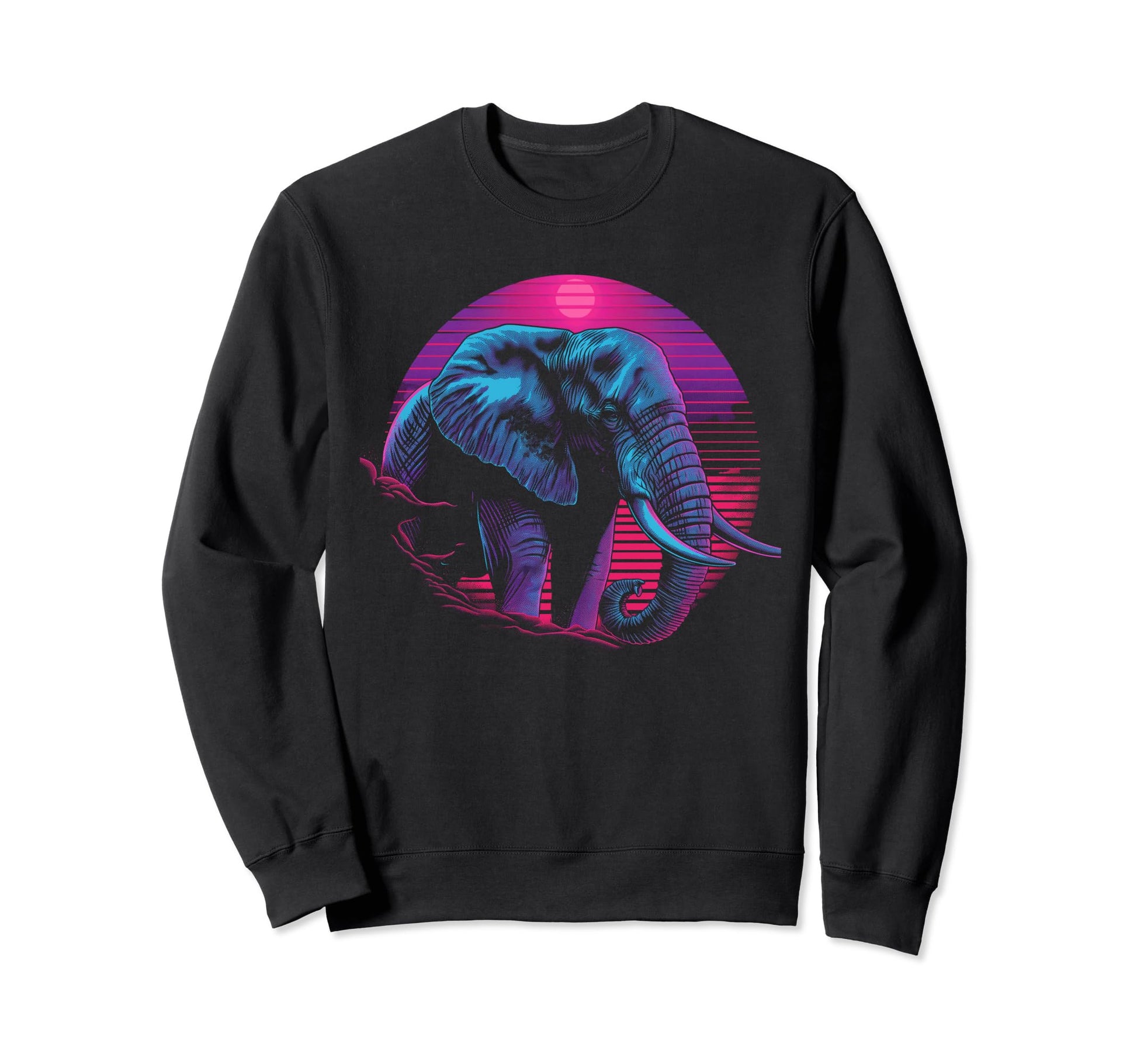 Elephant Vaporwave Aesthetic Sweatshirt - Trendy Graphic for Adults - T-Shirt, Sweatshirt, Hoodie