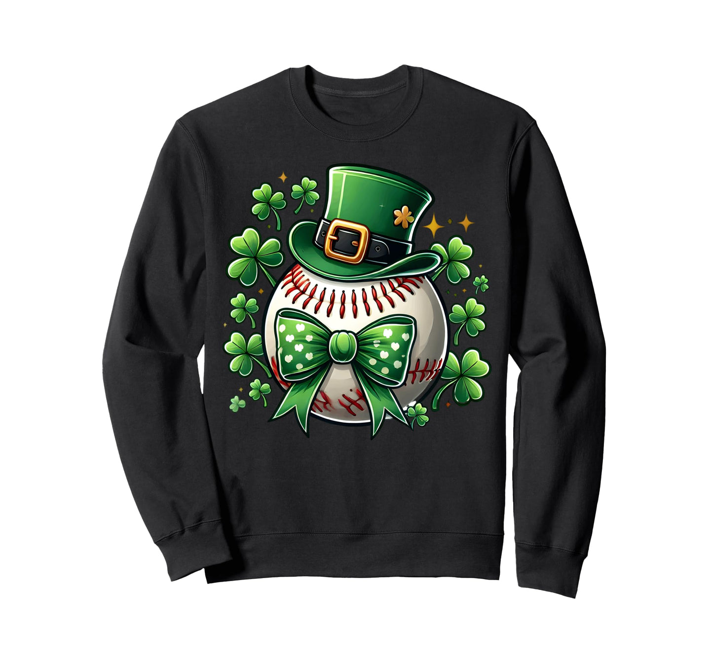 Baseball St Patricks Day Shamrock Sweatshirt - Aesthetic Graphic Men Women - T-Shirt, Sweatshirt, Hoodie