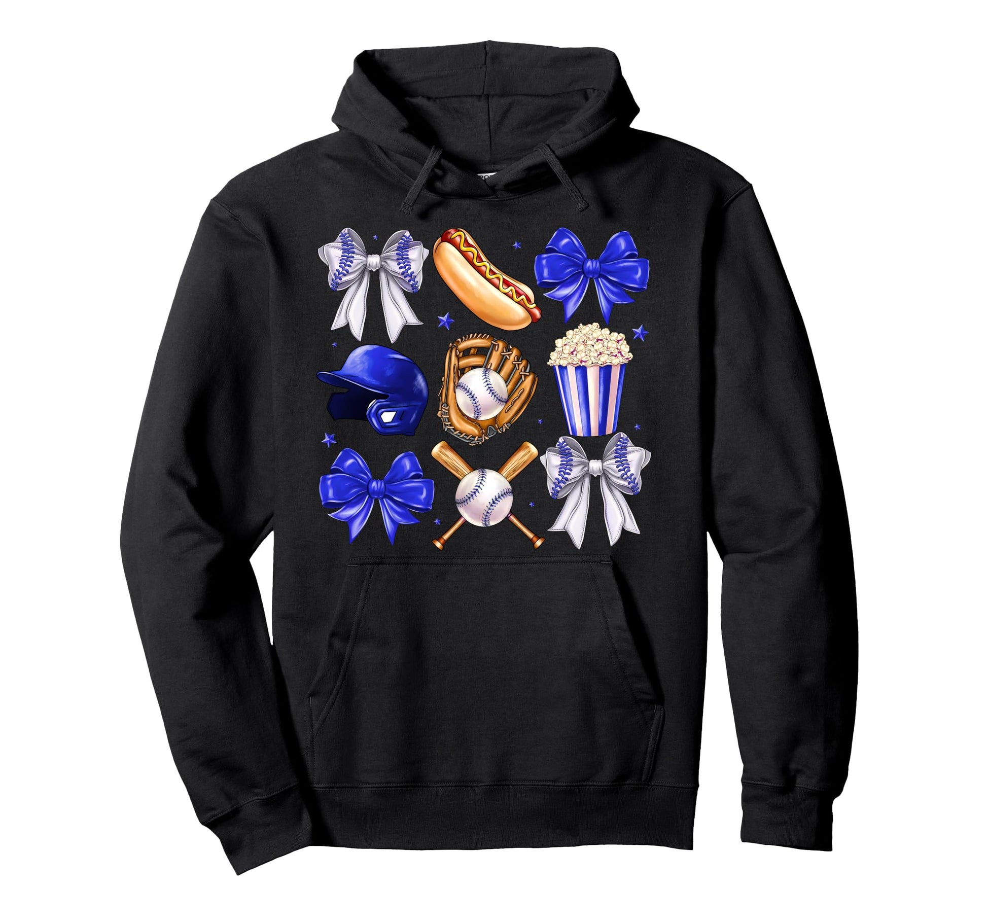 Baseball Coquette Bow Baseball Mama Hoodie - Casual Everyday Wear Unisex - T-Shirt, Sweatshirt, Hoodie