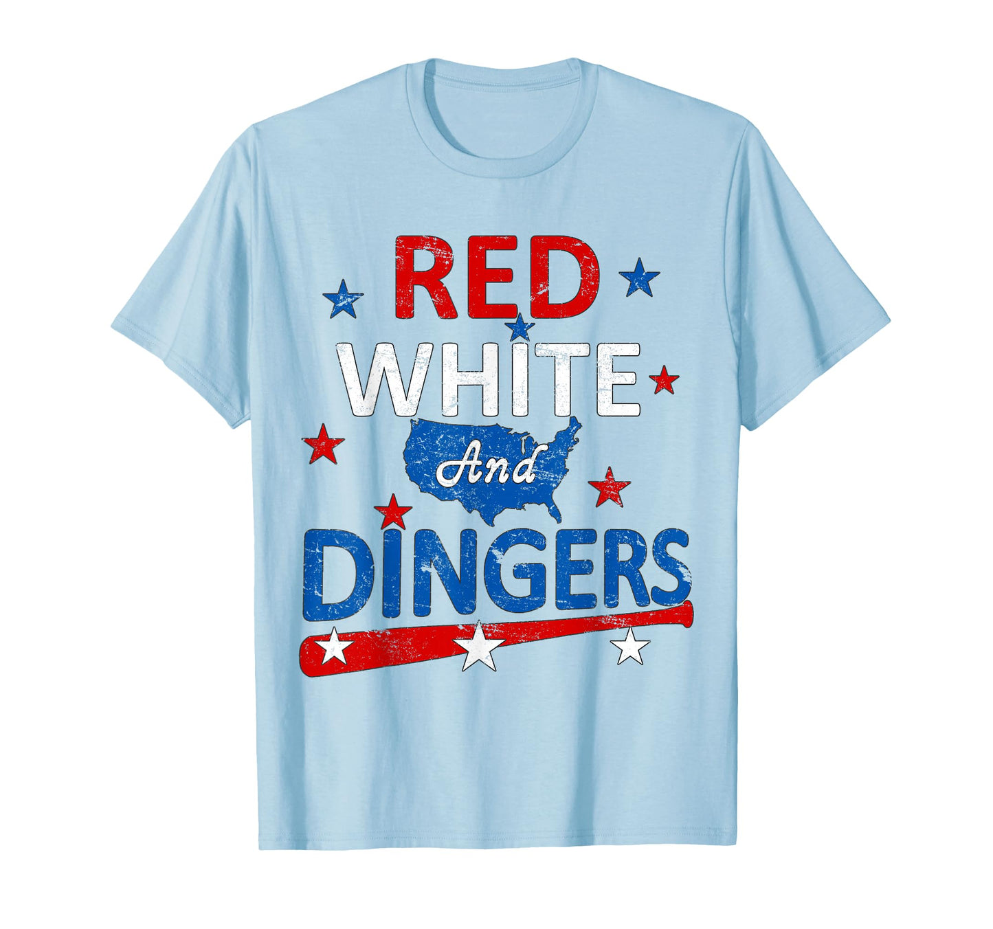 Red White And Dingers American Flag T-Shirt - Trendy Graphic Unisex - T-Shirt, Sweatshirt, Hoodie